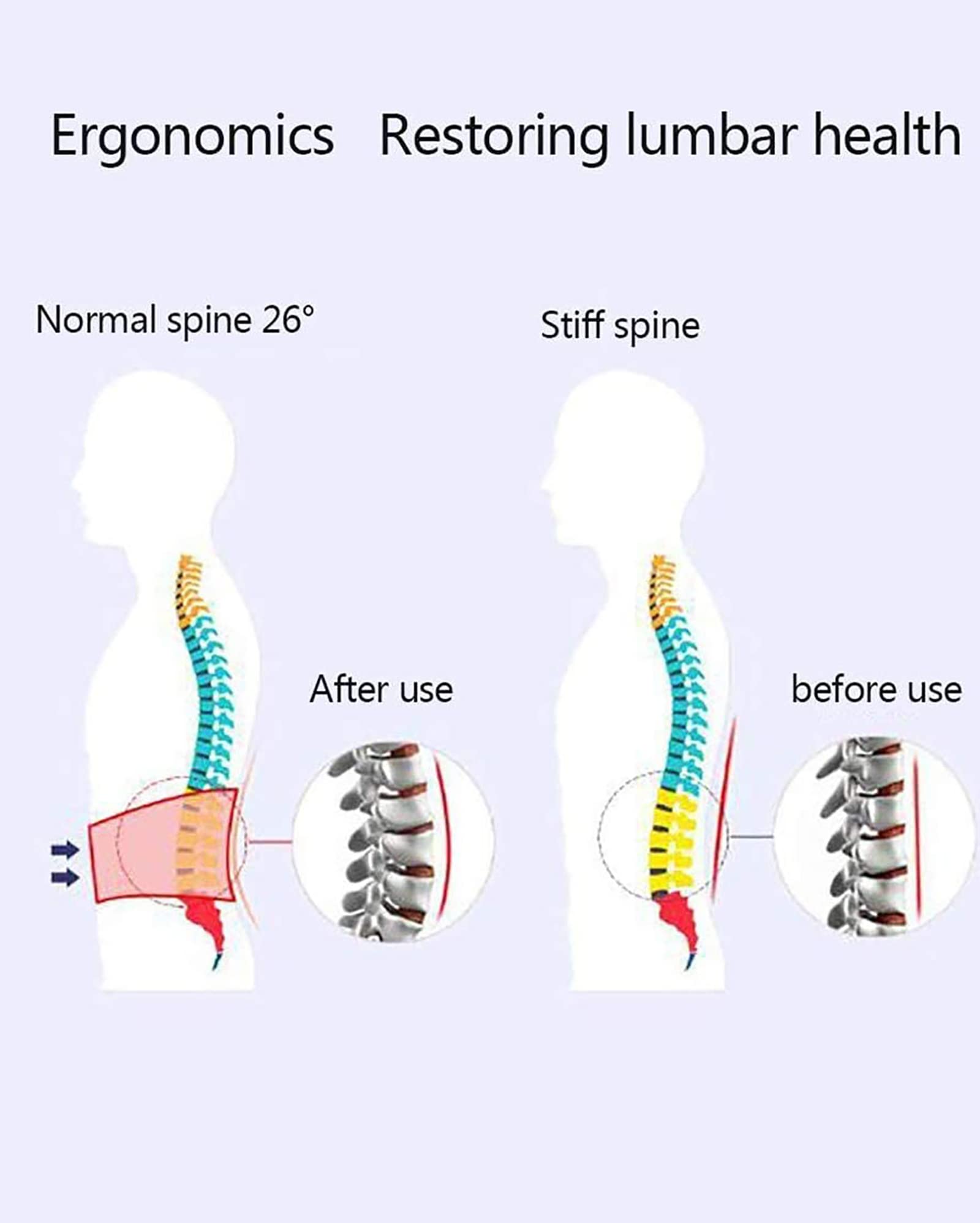 Cinturón De Soporte Lumbar con Inflado Automático, Cinturón De Descompresión Física para La Espalda, Dispositivo De Tracción De Aire Espinal, Corrector para Hernia De DIS,S