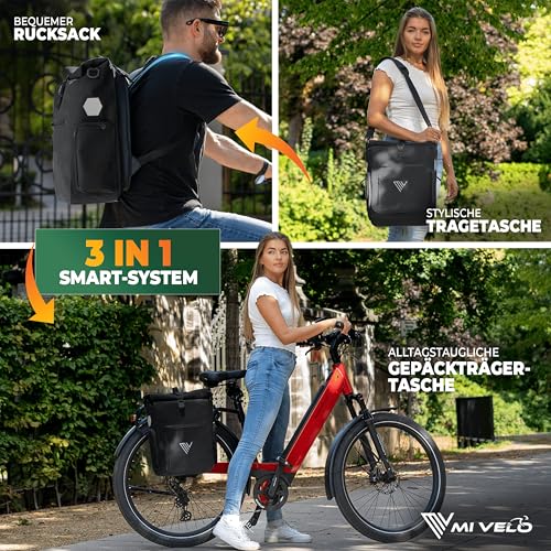 MIVELO 3in1 Fahrradtasche für Gepäckträger I Rucksack & Gepäckträgertasche hinten - in 15 Sekunden umgebaut I Fahrradrucksack 100%… – Ansicht 3