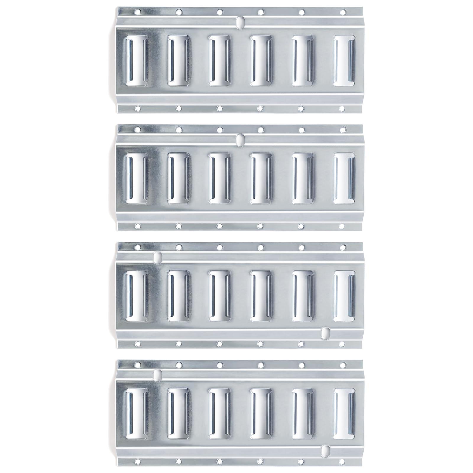 MorScan E-Track Tie Down Rail Kit, 4-Pack 1 ft Silver Galvanized Steel Rails for Secure Cargo & Heavy Loads in Trucks, Trailers, Vans, Flatbeds,
