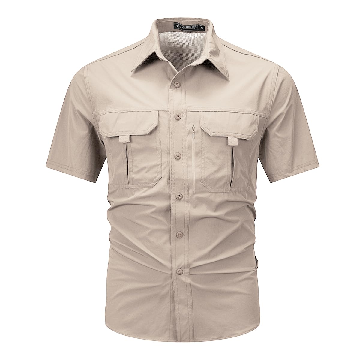 Camicia Safari da Uomo Lavoro Maniche Corte Sportiva Camicie da Pesca Escursionismo Outdoor Protezione UV