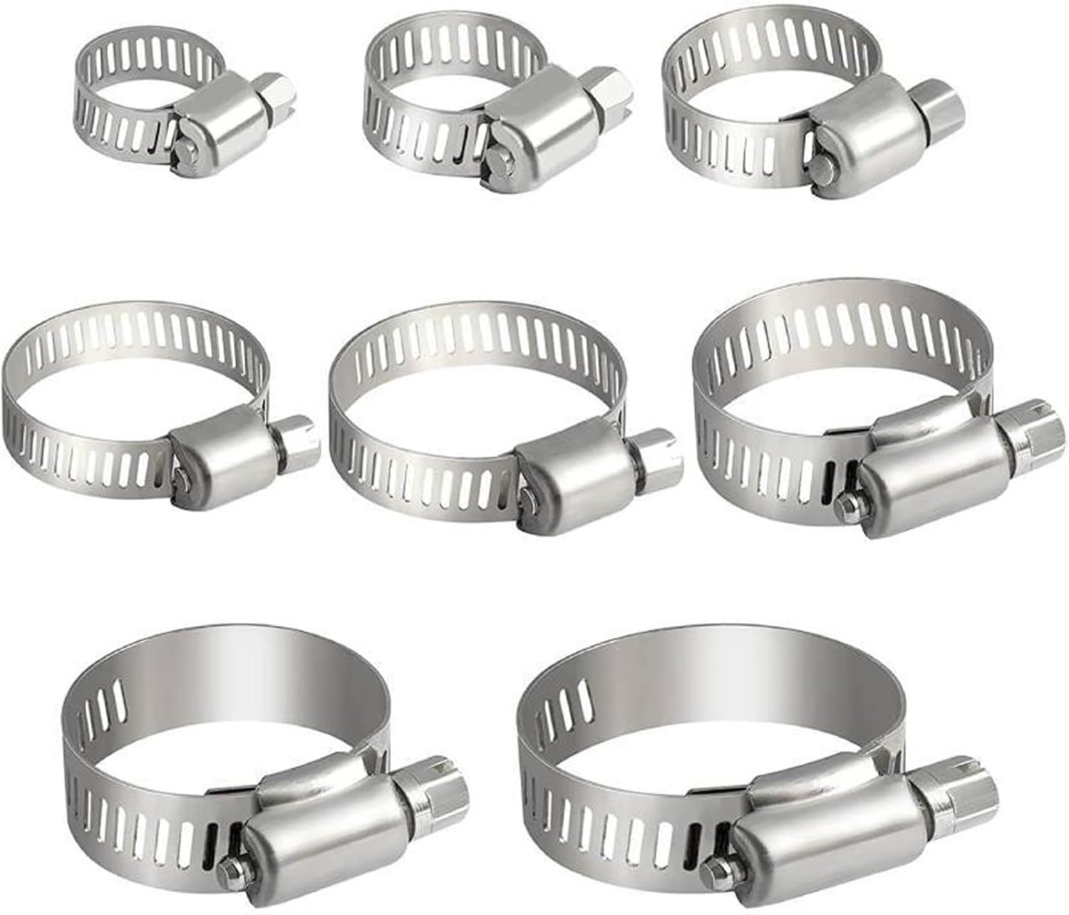 SBTRKT 5pcs Stainless Steel Hose Clamp Adjustable Pipe Clamps Fuel Line Clamp Worm Drive Pipes Tube Clamp Clips for Plumbing Automotive (Size : 5pcs 19-29mm)