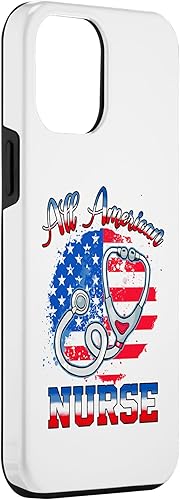 Miniatura 3 de Funda para iPhone 13 Pro Max 4 de julio con bandera de Estados Unidos para enfermeras