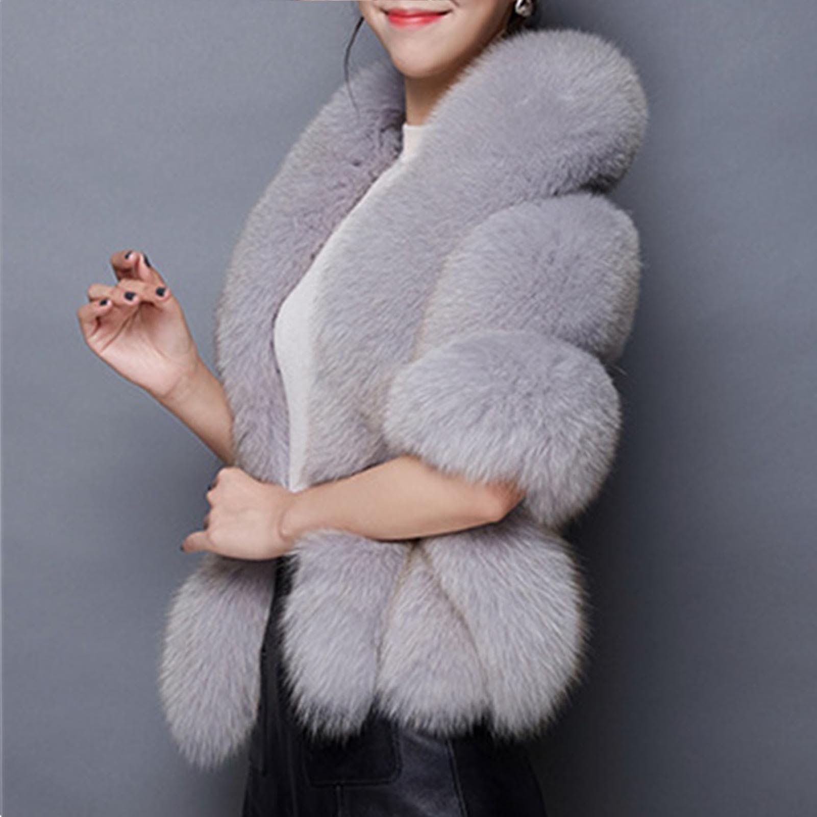 Generisch Cappotto Sherpa, sciarpa in pelliccia sintetica, calda sciarpa