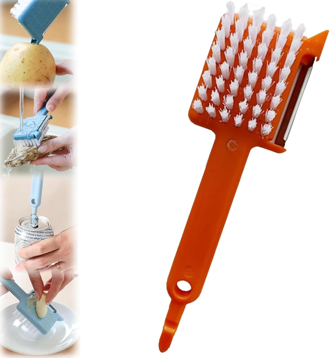 Multipurpose Peeler Brush, 5in1 Vegetable Peeler Brush