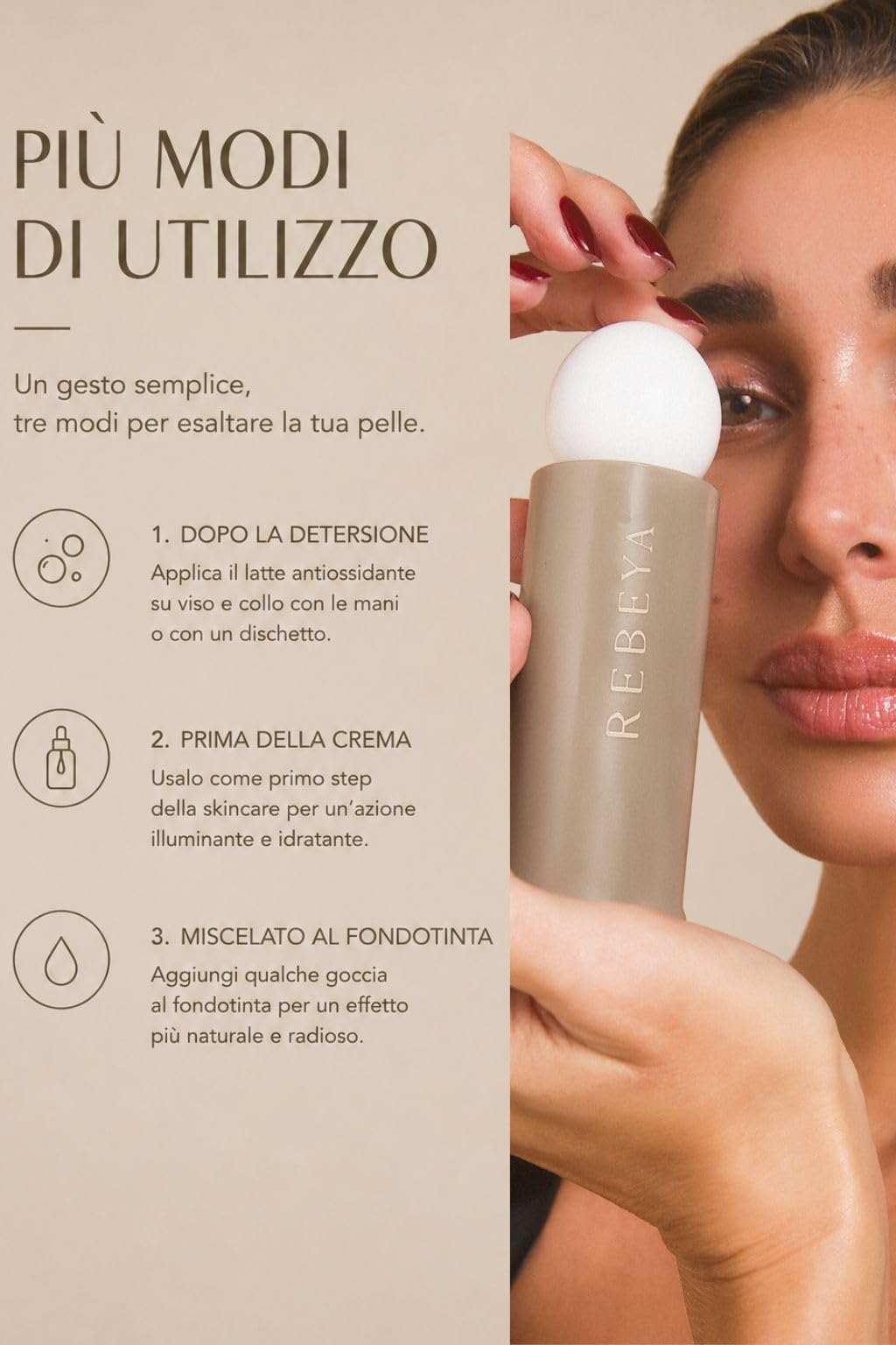 REBEYA ELISIR LIBRE - Milky toner viso illuminante e idratante con acido ialuronico - tonico viso latte leggero energizzante antiossidante face toner effetto glow pelle luminosa e morbida