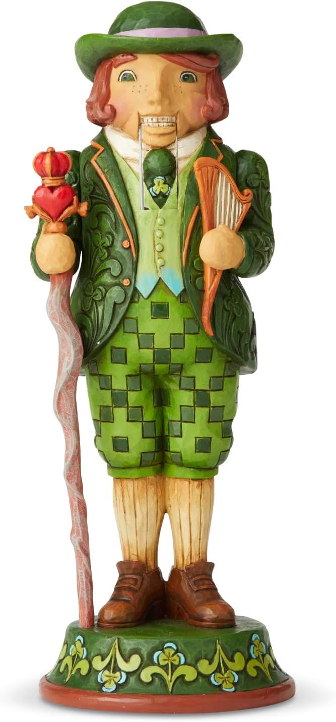 Enesco Jim Shore Heartwood Creek Santa's Around The World Irish Nutcracker Figurine, 9.25 Inch, Multicolor (6004244)