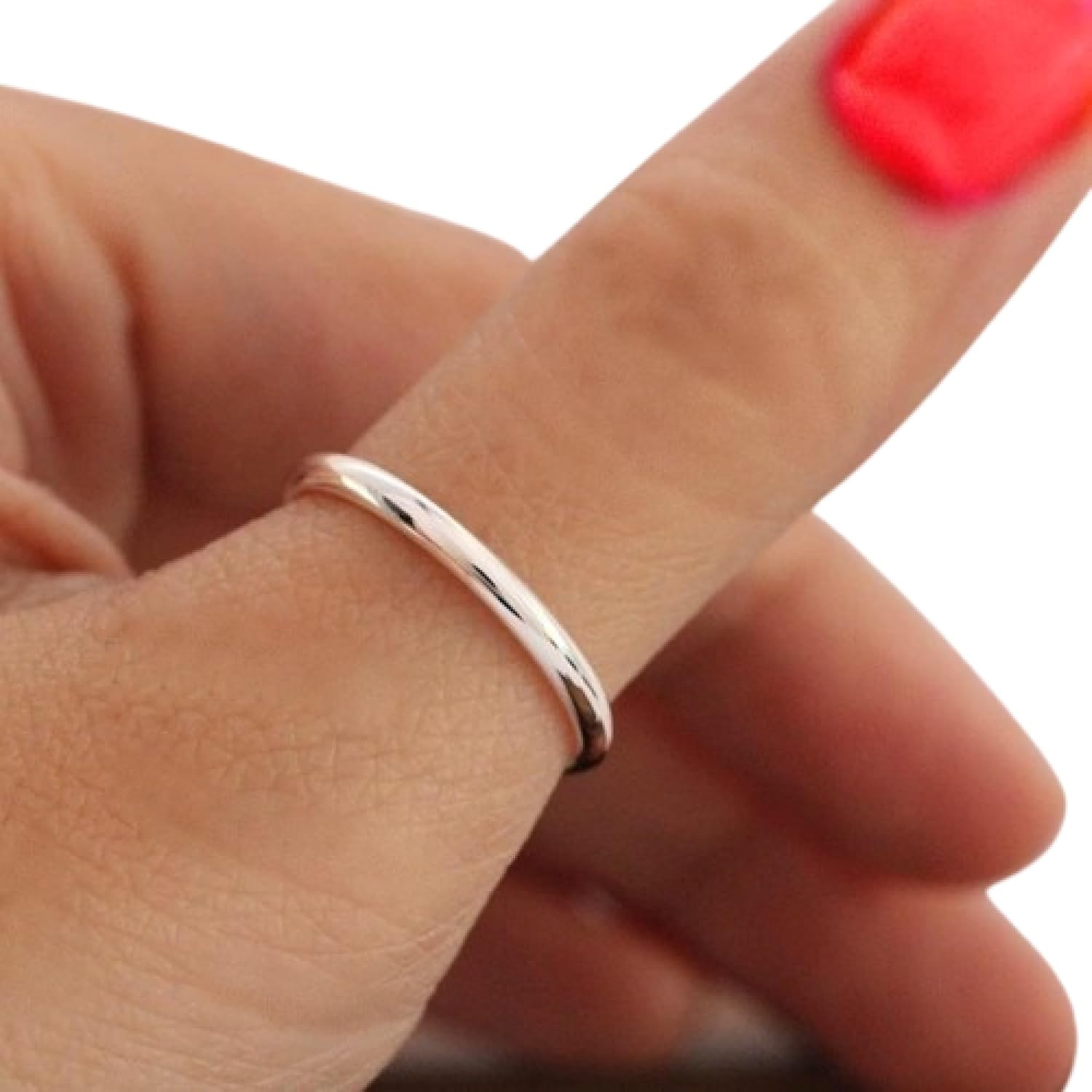 Thumb Ring California Toe Rings .925 2mm Sterling Silver Plain Band Thumb Ring Minimalist silver ring