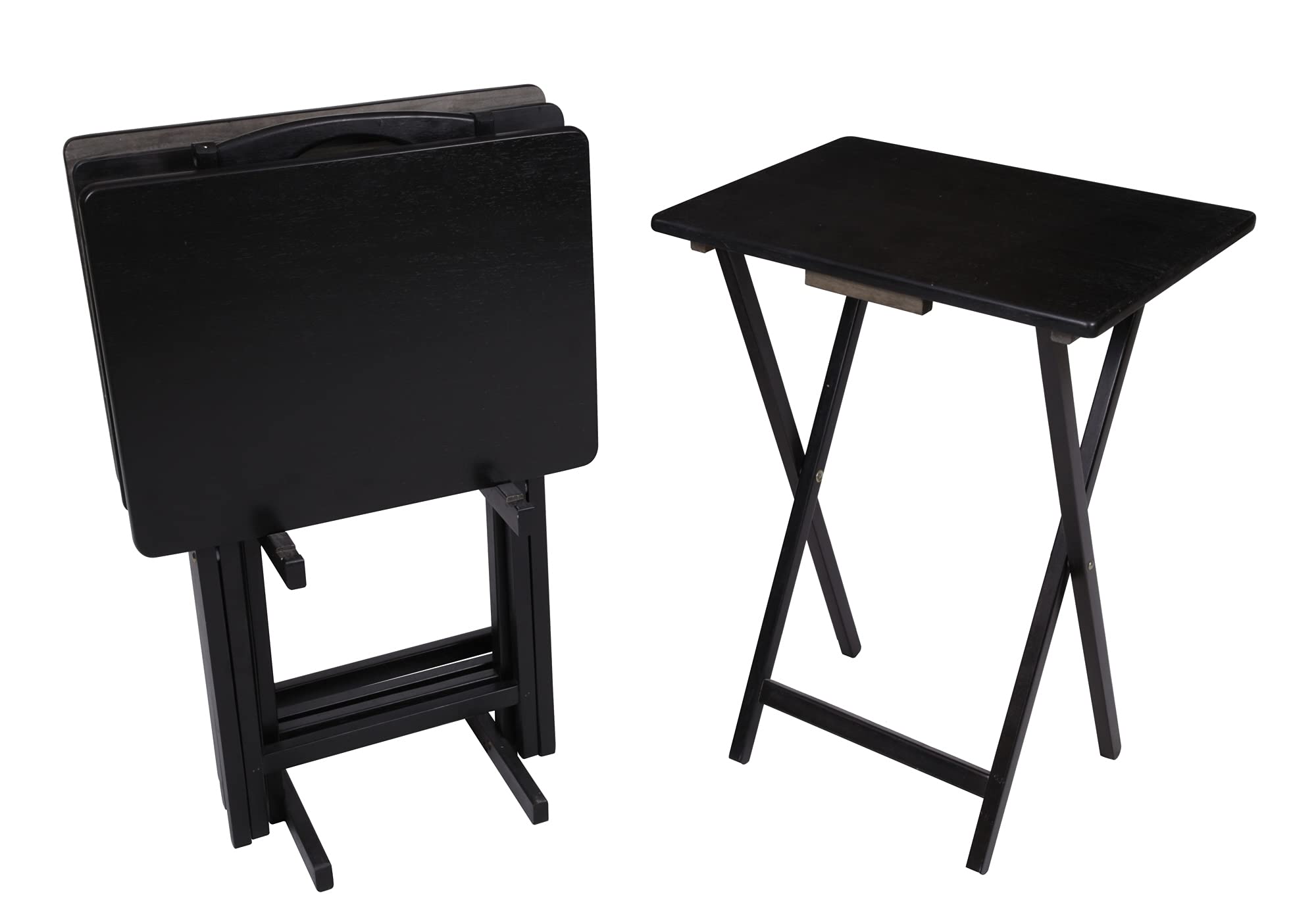 Buy TV Dinner Tables Folding Set of 4 Crafted from Solid Wood TV Tray