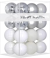 Vista 19 de Esferas de Navidad plateadas grandes de 4 pulgadas, inastillables, adornos colgantes para árbol de Navidad, cumpleaños, Halloween, fiestas