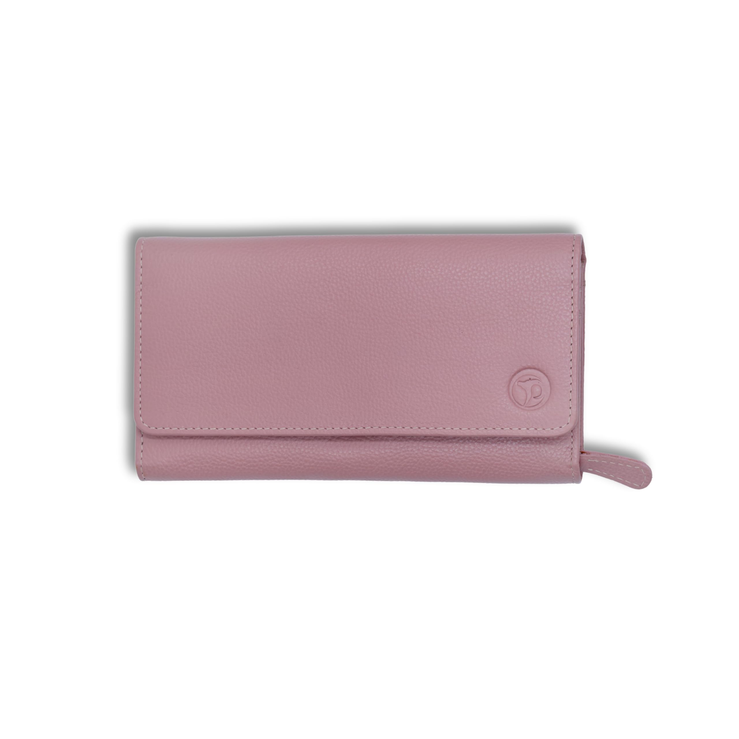 Genuine Leather Elegant Ladies Wallet | 16 Card Slots, Note Compartment, 5 Pockets | Hand Wallet for Women | Stylish, Practical Money Purse for Daily Use (Peach)-image-11