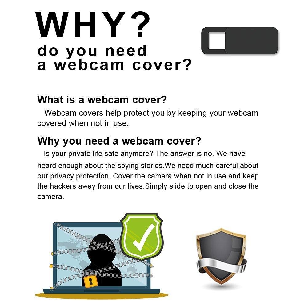 Cubierta deslizante para cámara web, funda para cámara de laptop de 0.02 pulgadas, ultrafina, se adapta a teléfonos inteligentes Echo Spot, tabletas, Macbooks, computadoras de escritorio con fuerte 3