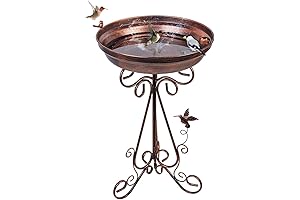 Antique Copper Bird Bath Bowl Provides Sanctuary for Feathered Friends