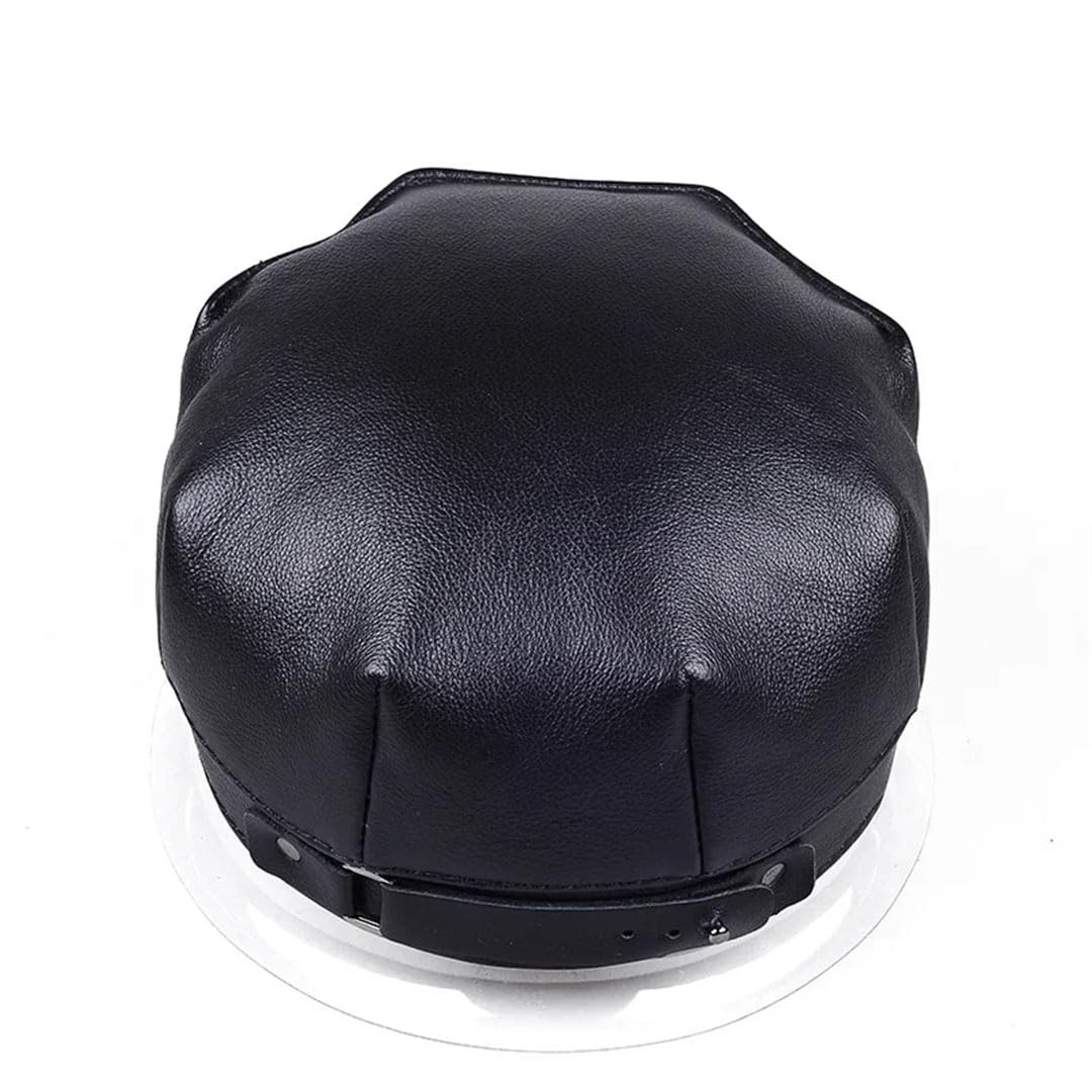 Gorro octogonal de primera capa de invierno para hombre, de piel de vacuno, cálido, protección auditiva, gorra militar con lengua de pato