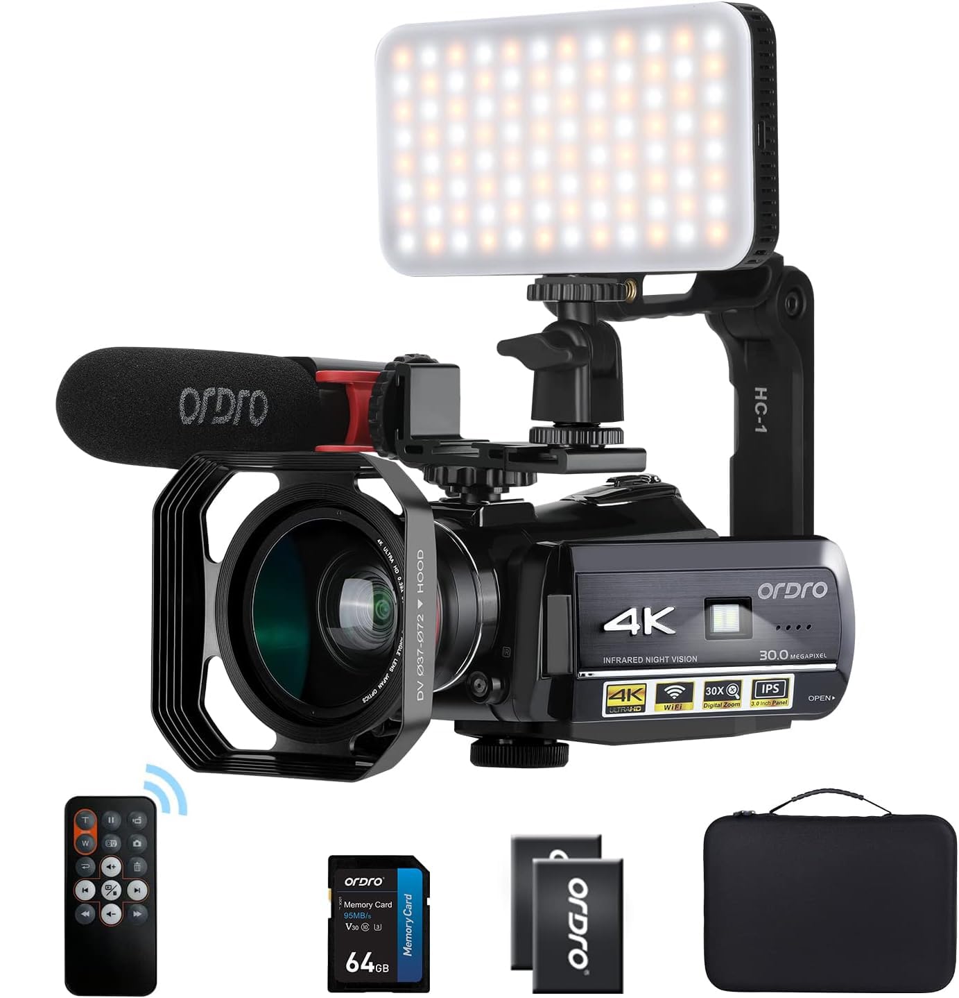 Ordro AC3 4KカムコーダーウルトラHD Amazon | ORDRO AC3ビデオカメラウルトラHD 4kカムコーダー