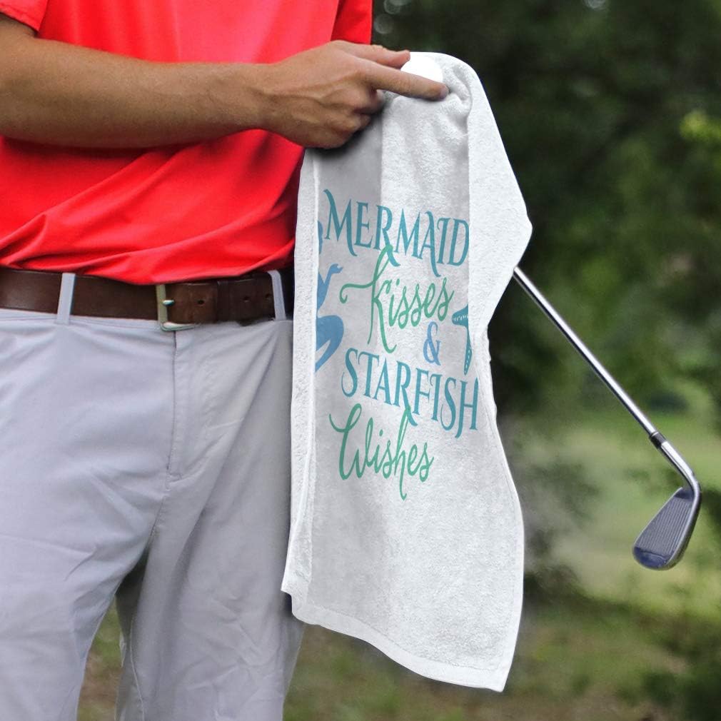 Style In Print Golf Towel Mermaid Kisses & Starfish Clishes Fantasy Mythical Creatures Cotton