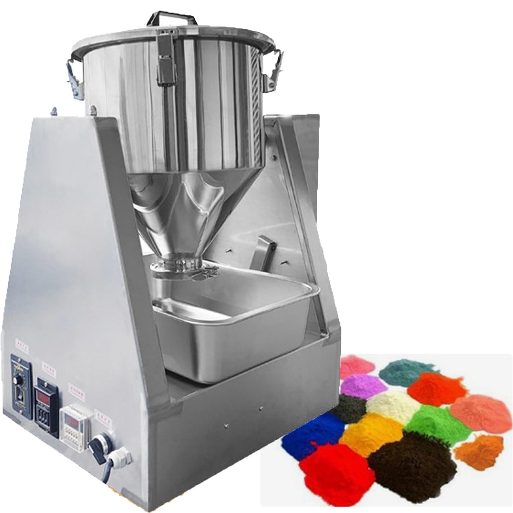 Partikelmischer, Trockenpulvermischer, Trommelmischer, Futtergetreide-Mischmaschine, Fass FüR Lebensmittel, Chemikalien, Medizin, 0–33 U/Min, Mit Materialaufnahmeschale,40L