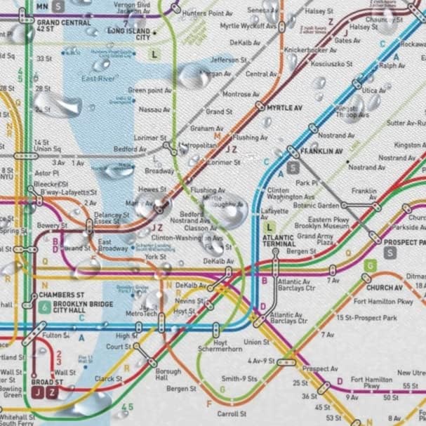 Miniatura 7 de SPXUBZ Cortina de ducha con mapa del metro de Nueva York, cortinas de ducha para baño, impermeable, tela de poliéster, con ganchos, 72 x 72 pulgadas