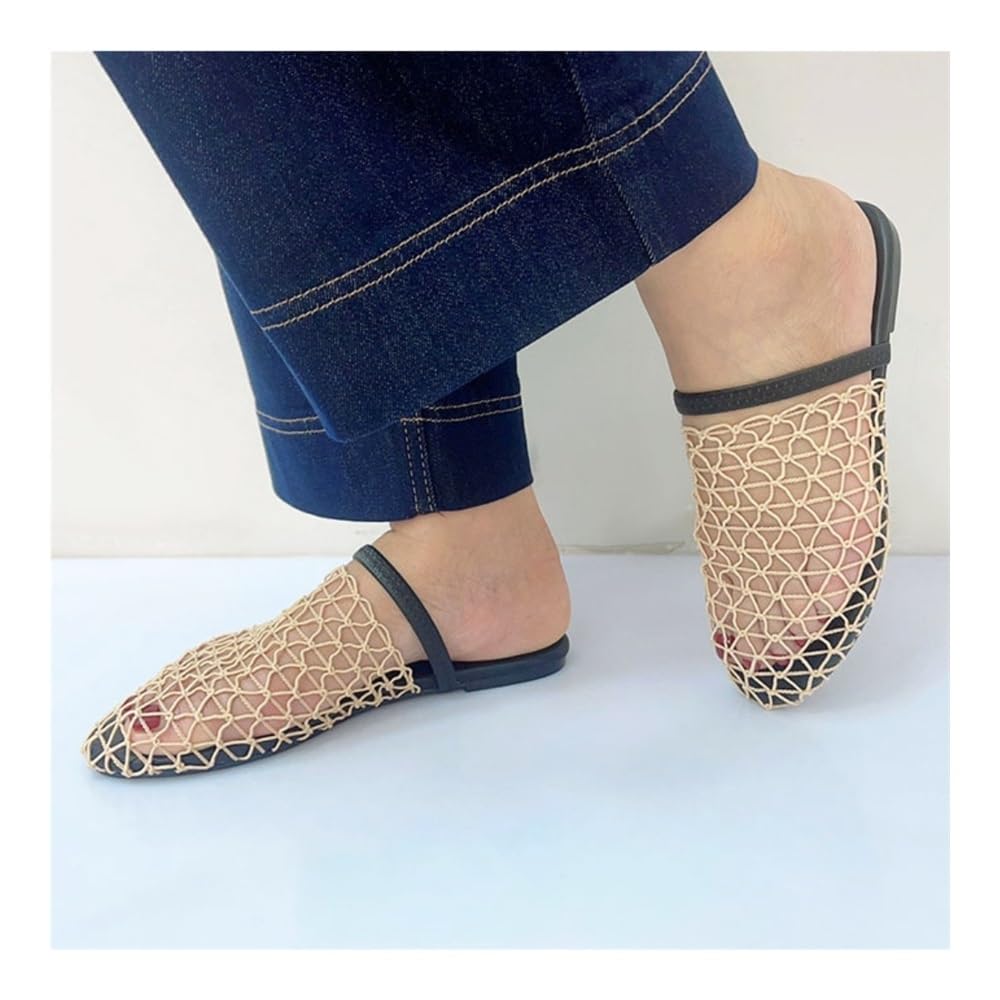 Sandalia, Sandalias Planas, Chanclas de Playa cómodas y caladas de Verano Zapatos de Ducha(37 EU)