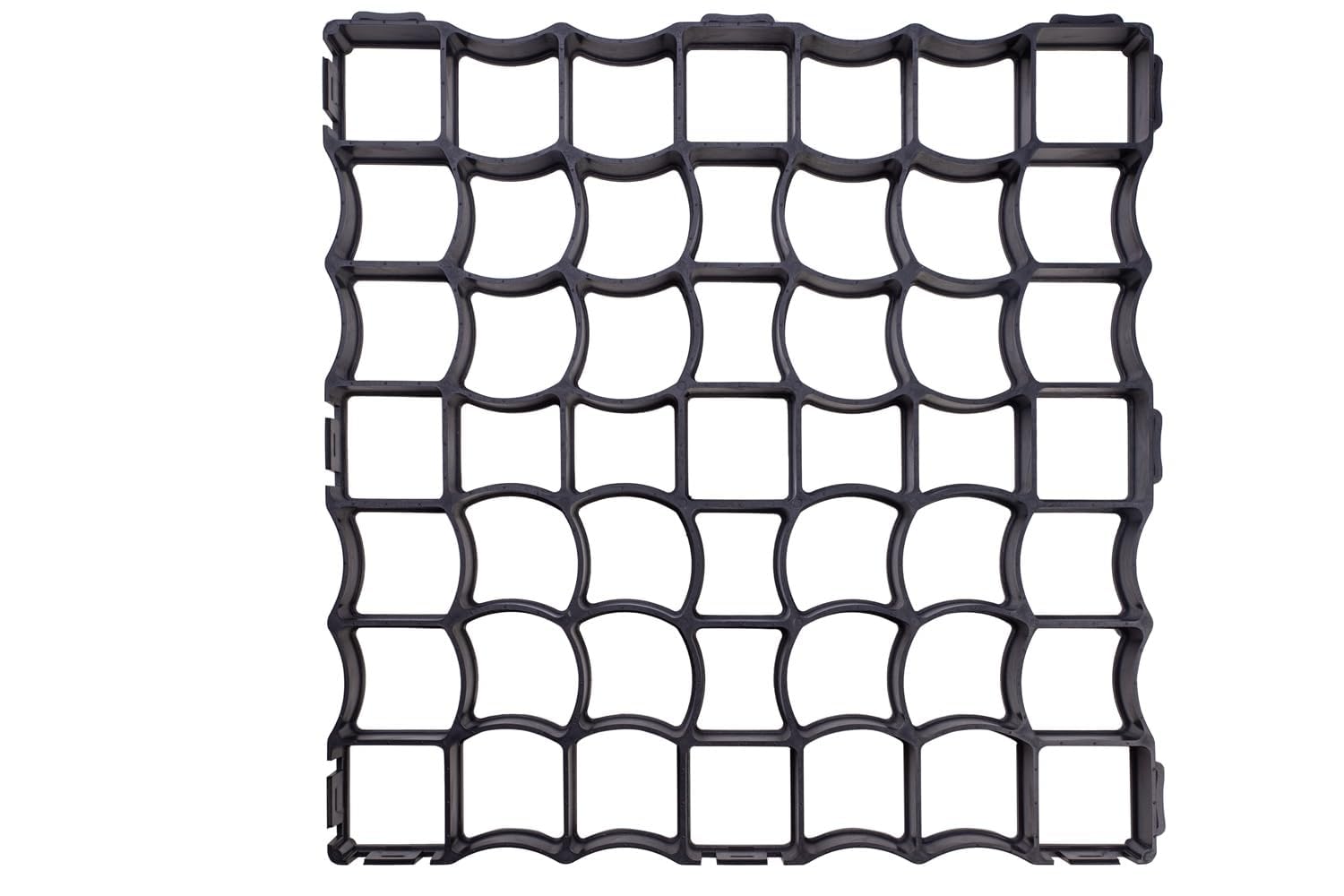 R.G. Rasengitter Schwarz – Paddockplatten & Rasenwaben bis 500t/m², Kunststoff Gehwegplatten für Einfahrt, Parkplatz & Reitplatz, Kiesgitter 50 x 50 x 4 cm (20 Stück (5 m2)