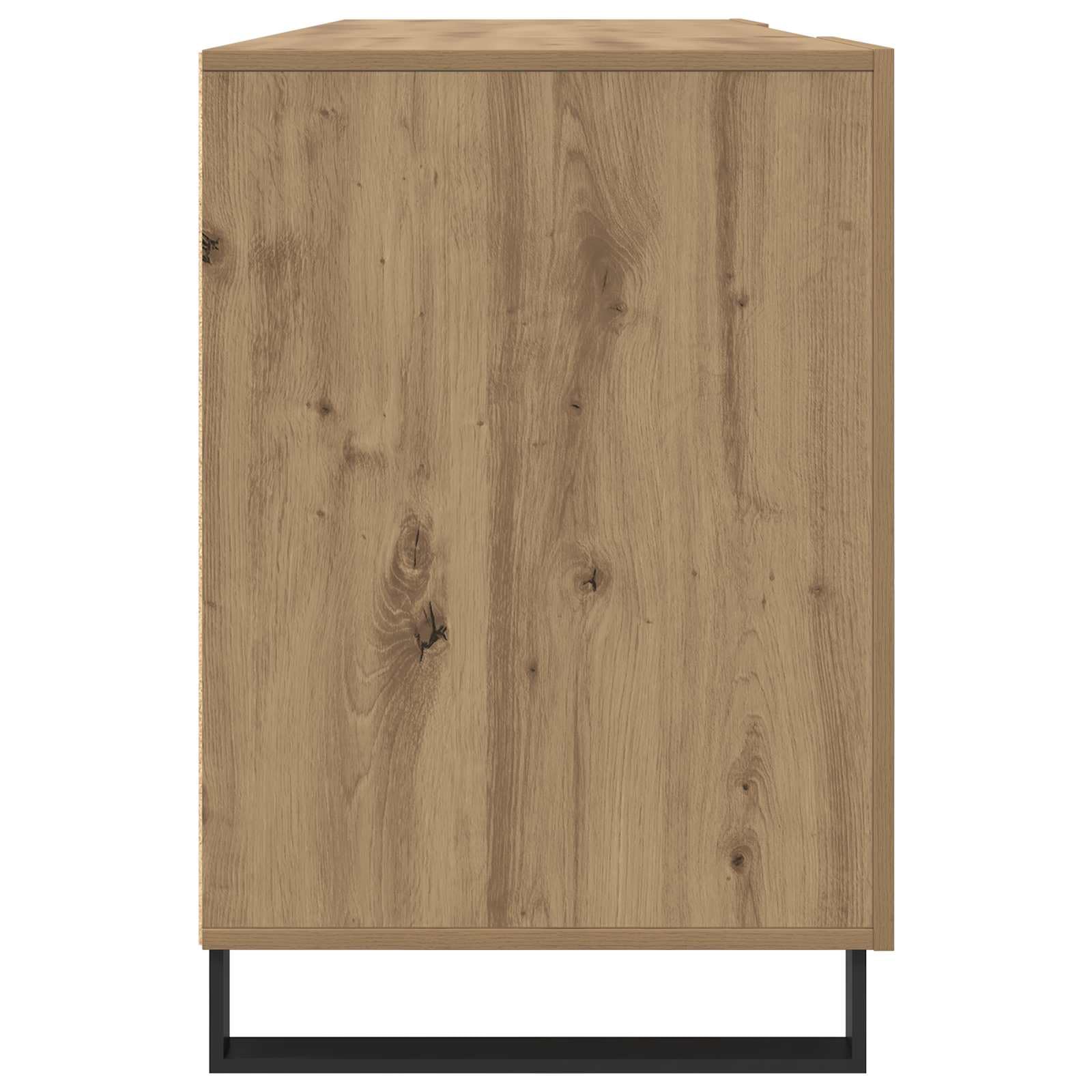 Scrivania in legno di quercia Artisan, 140 x 50 x 75 cm, con vano portaoggetti, scaffale e ante, ergonomica, per ufficio, casa, lavoro al computer, PC, laptop, segretario e gaming