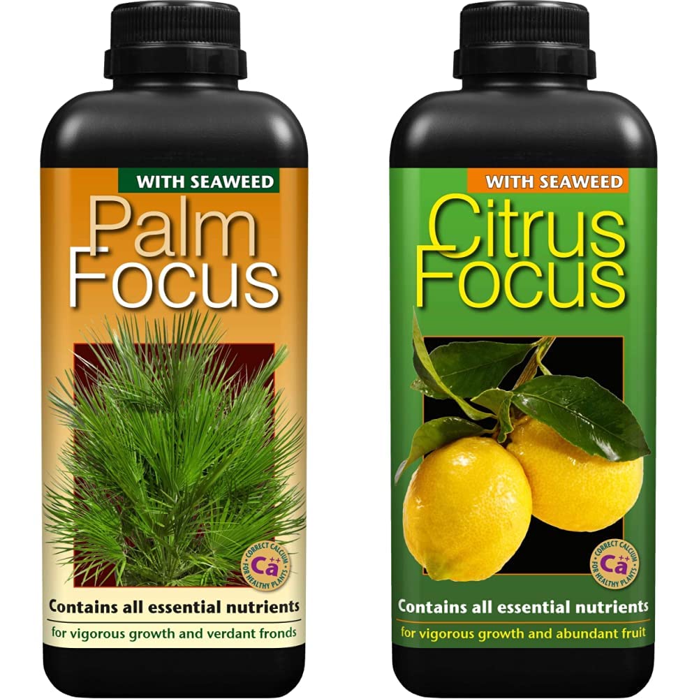 Growth Technology Ltd,1L,Black Palm Focus 1 Litre & Citrus Focus Liquid Concentrated Fertiliser 1 Litre