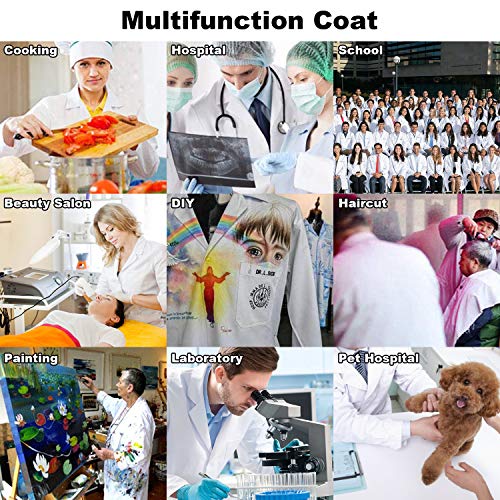 Yulang Lab Coat Chemistry Lab Palto Doktor Mont Beyaz Erkek Kadın İş Ceketi Uzun Kollu Pamuk İş Kıyafeti Önlük Beyaz