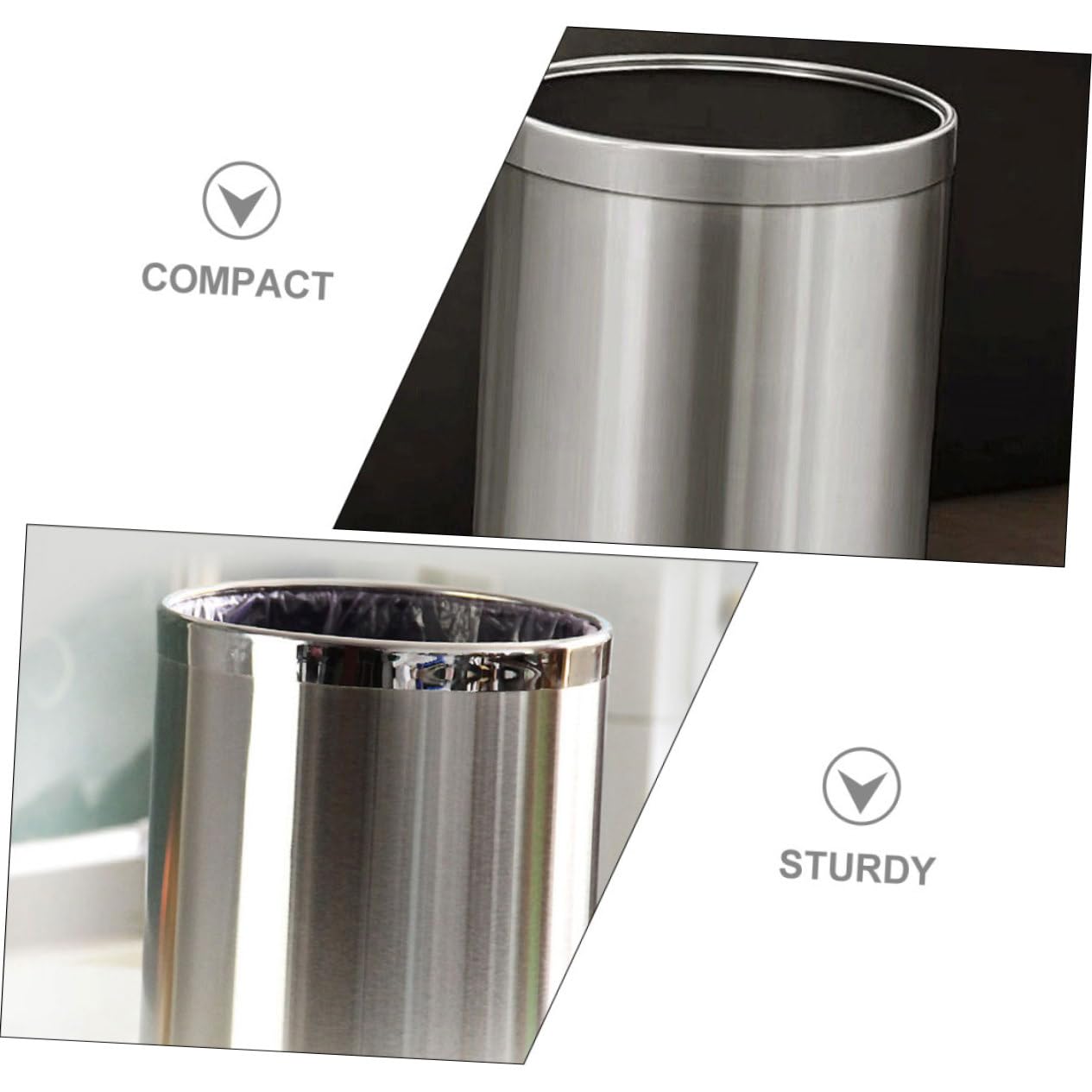 TOPBATHY Cestino in Acciaio Resistente Per Spazzatura Pattumiera Da Cucina Cestino Per Carta Straccia Versatile Per Ufficio e Camera Da Letto