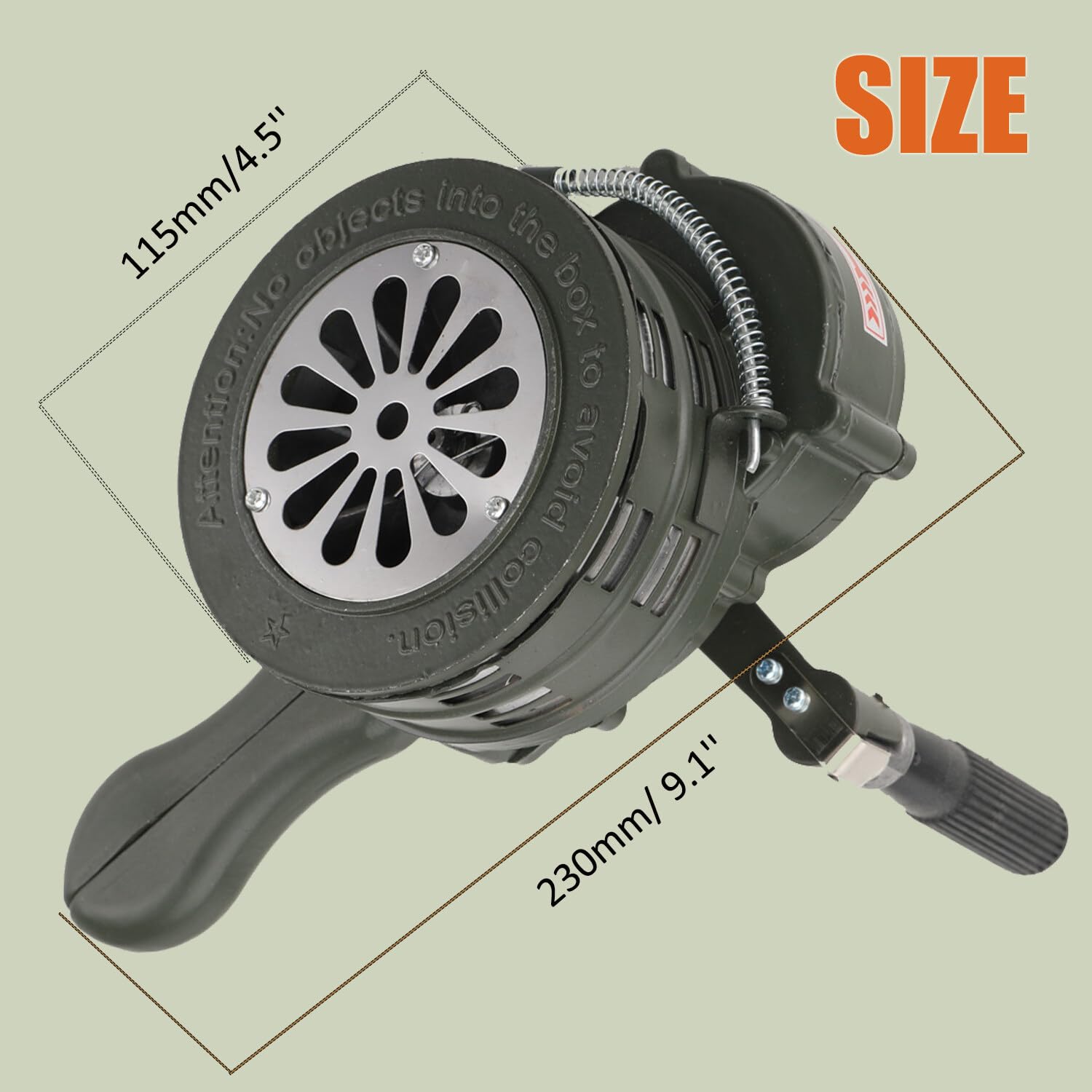 Mano Manovella Corno Sirena Portatile 110dB Allarme Di Sicurezza Domestico, Sirena Manuale Metallo Allarme Manovella per Fabbriche, Scuole, Truppe, Disastri Naturali e Casa Ecc