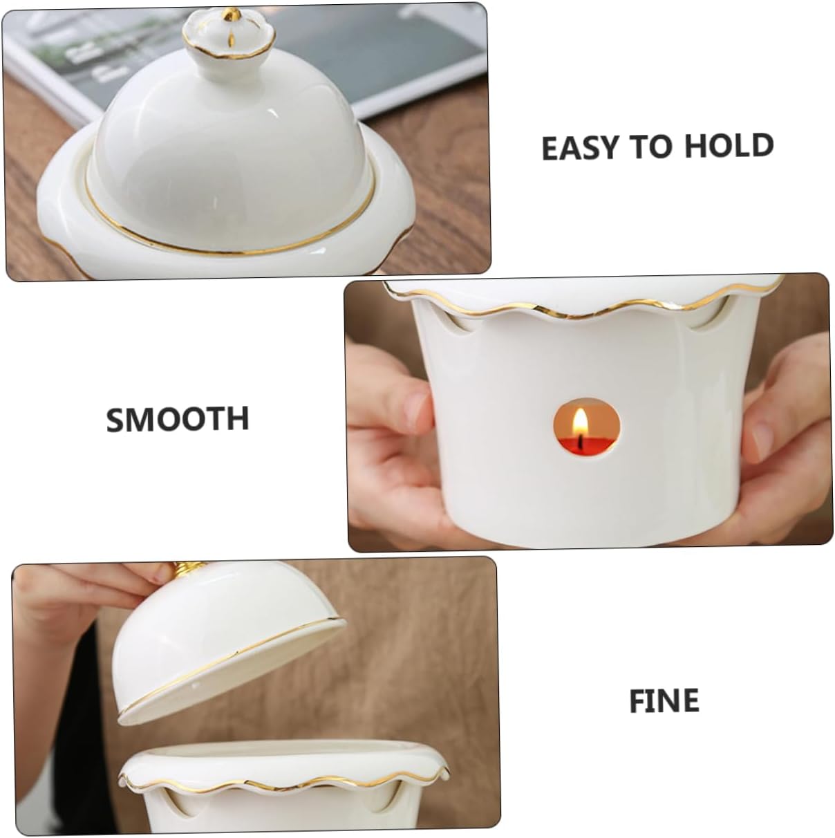 1 Set Ceramic Dessert Bowl Multipurpose Steamed Egg Fin Bowl with High End Appearance for Soups Grains and Sweet Soups Fine Workmanship and Smooth Edges