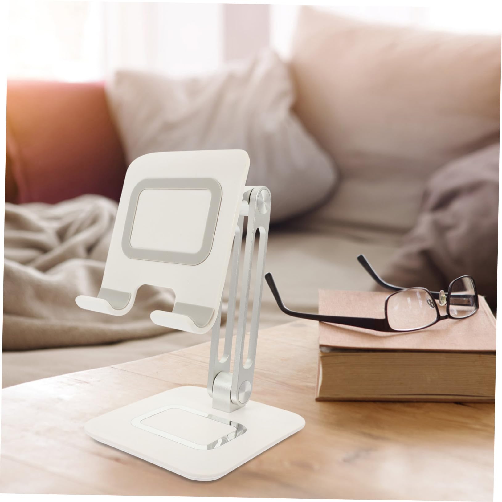 Supporto in Metallo per Cellulare e Tablet Design Regolabile per Telefono da Scrivania Cuscinetto in Silicone per Stabilità Sul Tavolo Libera le Mani per Videochiamate e Uso