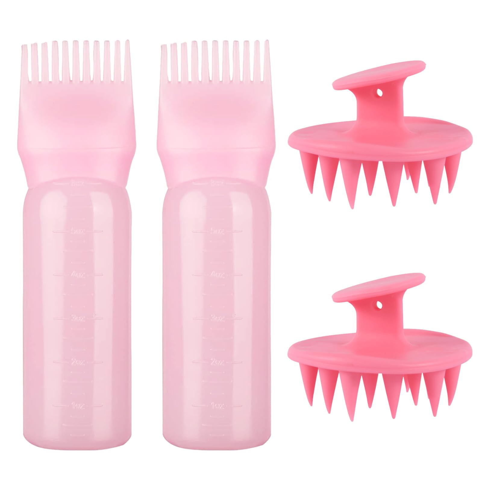 ONLYFU 4er-Set Haarfärbe-Applikatorflaschen Mit Kamm – 170 Ml, Violett, Für Wurzeln & Haarpflege