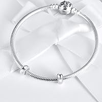 Vista 7 de DALARAN Cuentas de tapón para pulseras de plata de ley 925 con clip espaciador para pulseras, Esmalte