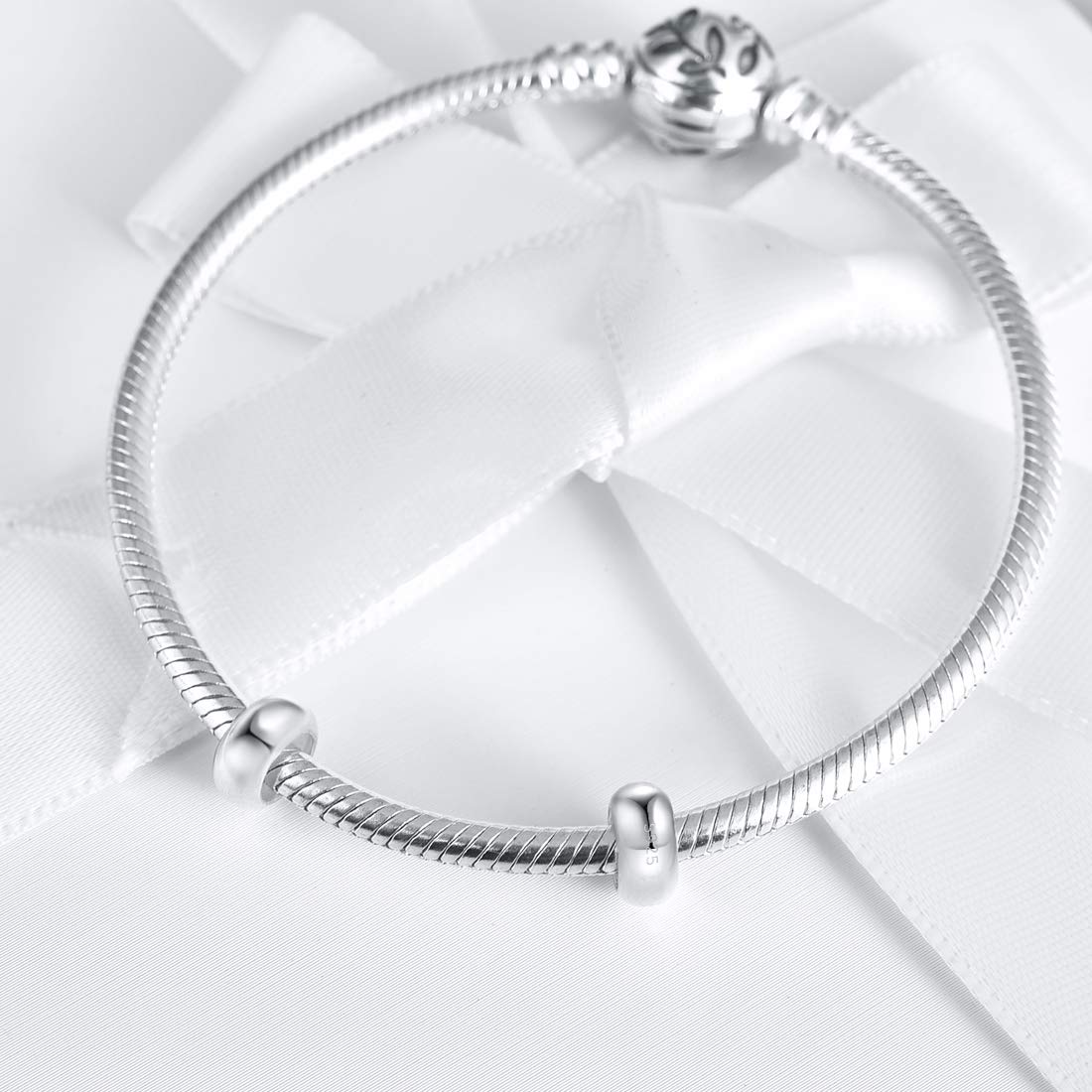 DALARAN Perline in argento Sterling 925 per braccialetti Pandora, distanziatori in gomma