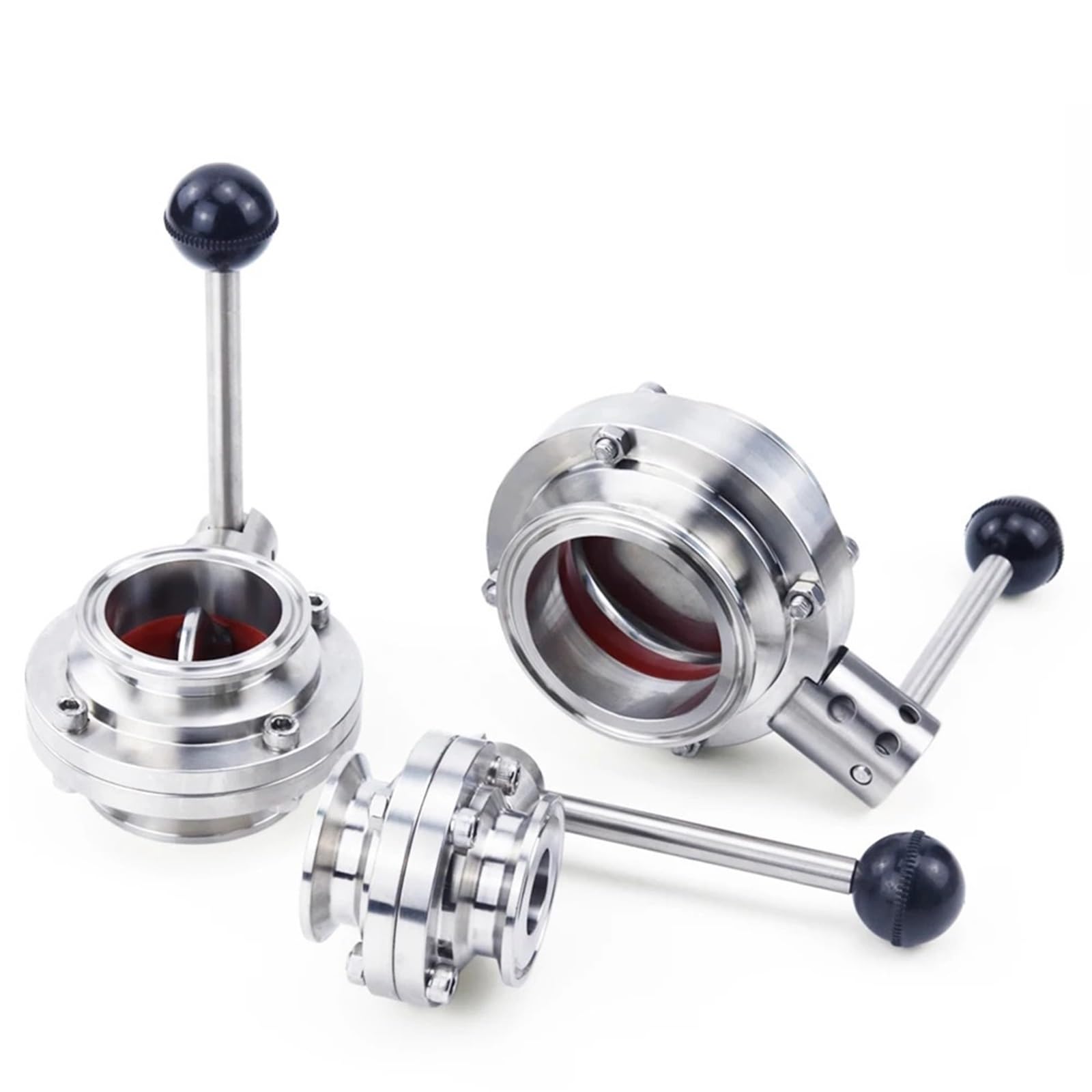 Vanne papillon sanitaire inox 304 pour collier Tri-Clamp 50,5mm