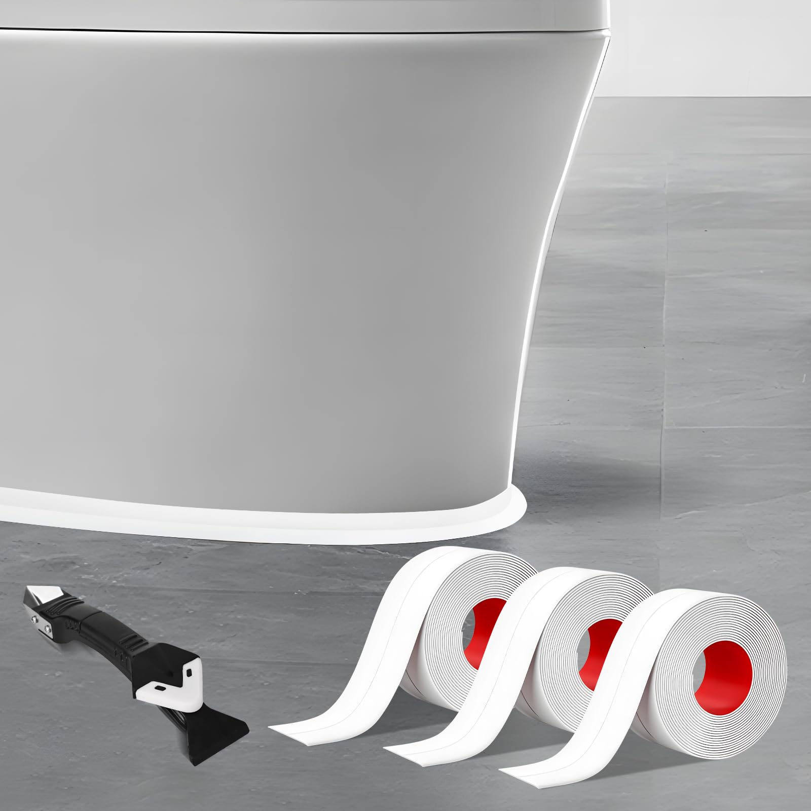 3 Rotoli Nastro Sigillante Autoadesivo - Impermeabile Per Vasca, Cucina, Bagno (4cmx3,2m) - Foto 9