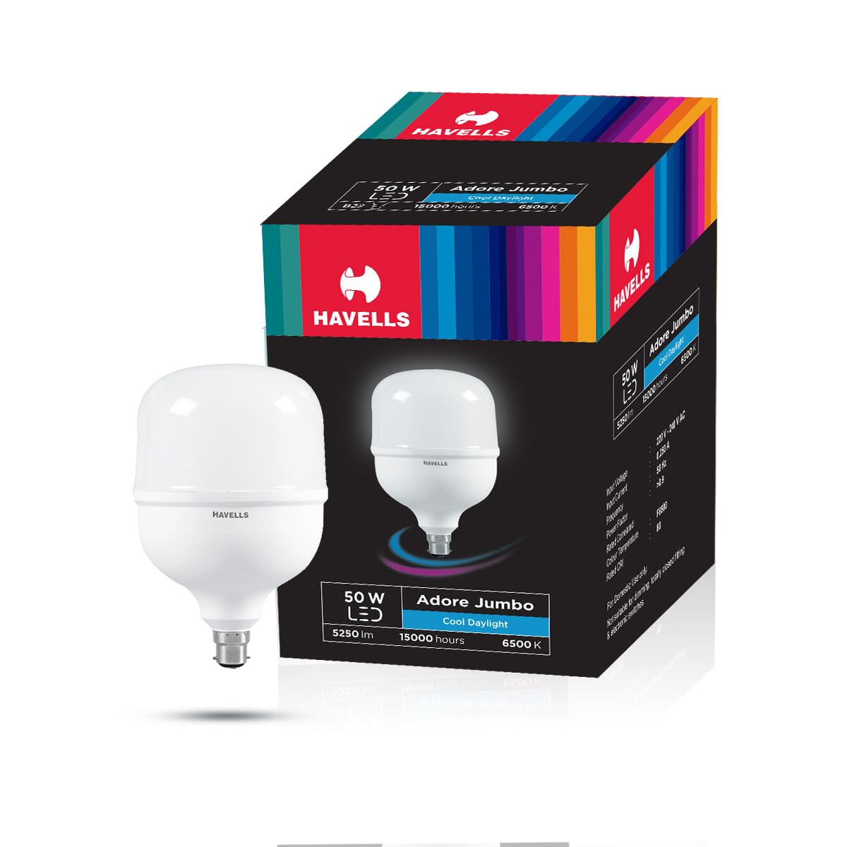 Havells 50W high wattage Bulb | High CRI & High Efficiency | Energy Efficient | Mercury-Free | 4KV Surge Protection | 100 Lumens Per Watt |Cool Day Li...