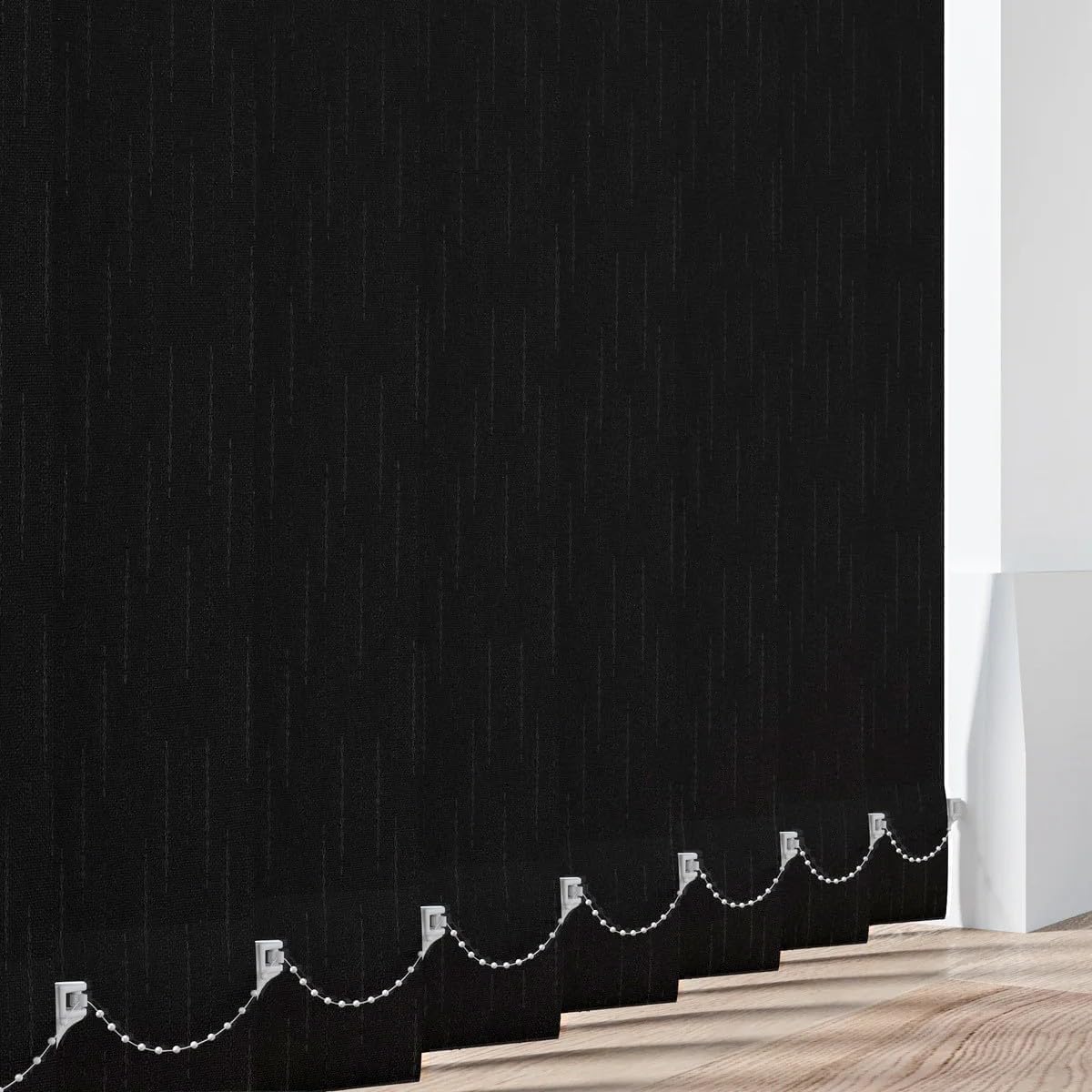 A.w Hambrook Black Vertical Blind Slats Replacements - Hambrook - Made To Measure 89Mm (3.5'') (Hambrook Black)