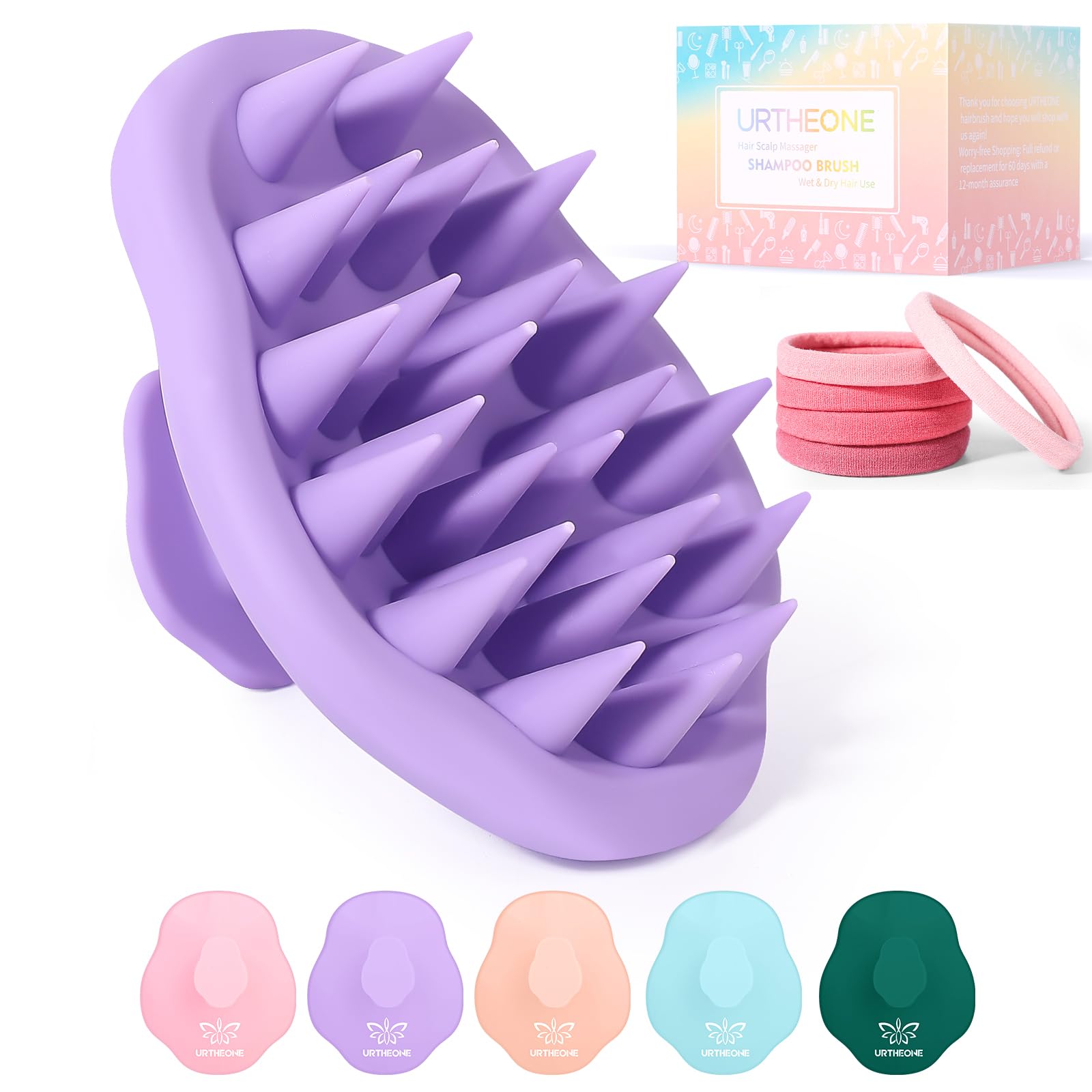 Scalp Massager Shampoo Brush for Hair Growth,Soft Silicone Scalp Scrubber Shower Brush for Women Men Kids Stress Relax&Scalp Exfoliator,Scalp Scrubber for Dandruff Removal (Violet)