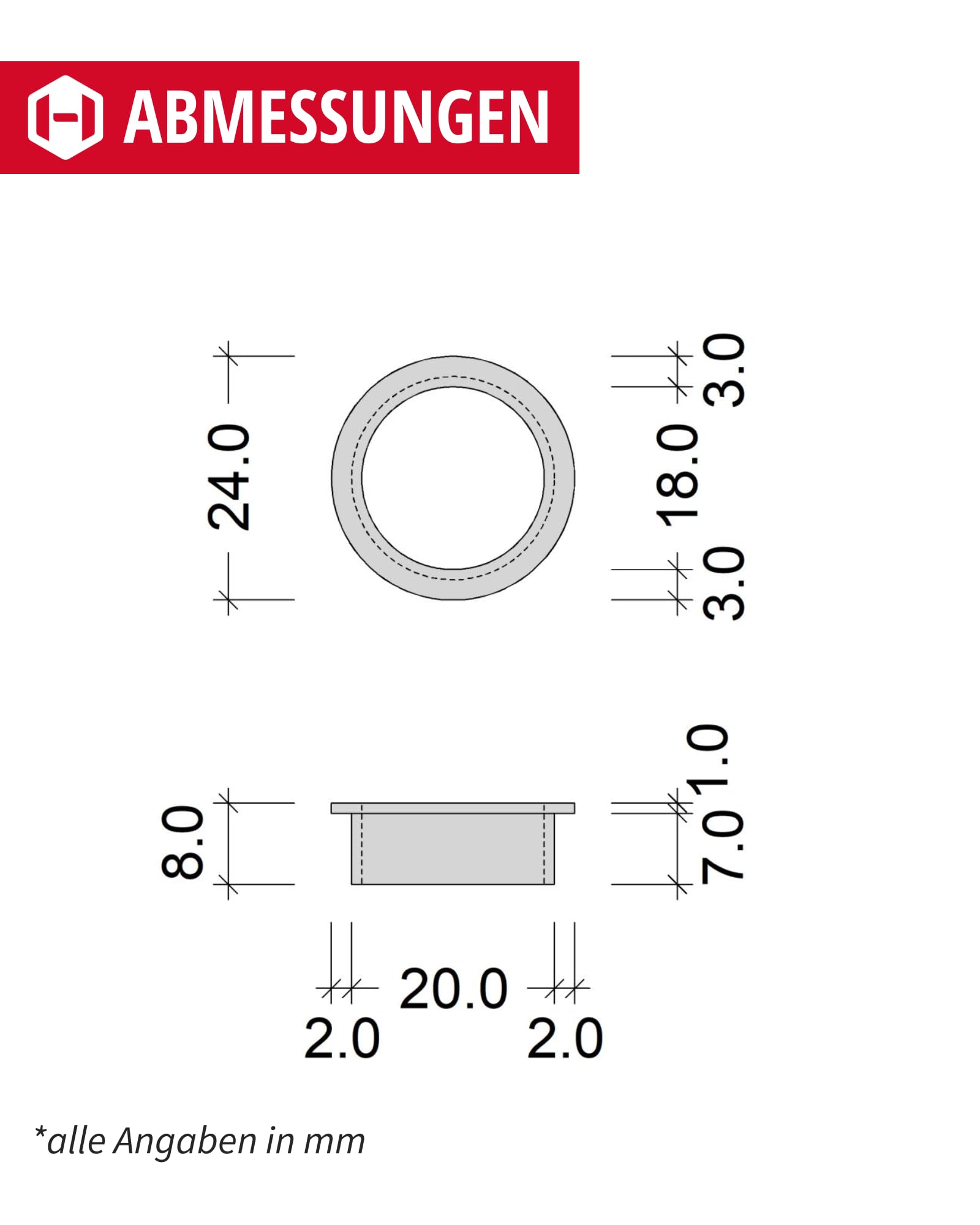 JUVA Guida per maniglia da 18 mm marrone per maniglie delle porte e coppia di maniglie – SM10003 | Cuscinetti in plastica per maniglie delle porte | Made in Germany | Confezione da 6 anelli guida con