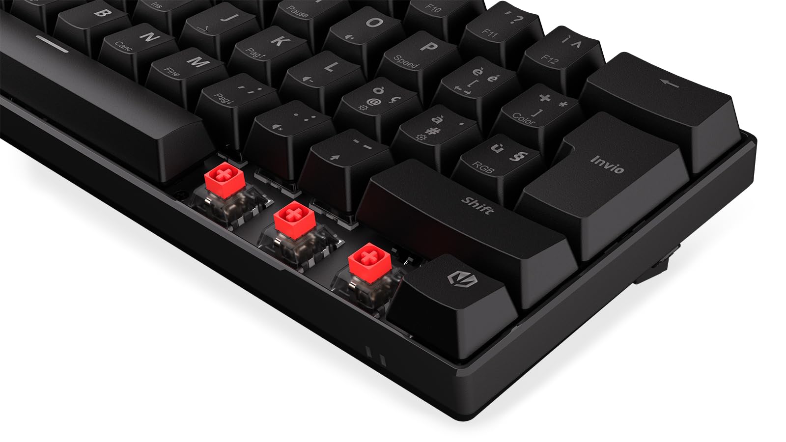 ENDORFY Thock Compact Wireless IT Red, switch Kailh Box Red, connettività 2.4 GHz e Bluetooth, layout Italiano, 60% size, EY5G001