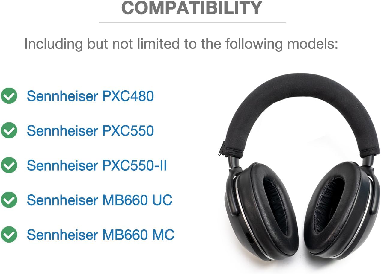 Lambskin Ear Pads Cushion Headband Protective Cover Refresh Kit Compatible with Sennheiser PXC480 PXC550,PXC 550-II,MB660 UC,MB 660 MC Headphone Replacement Earpads - Image 4