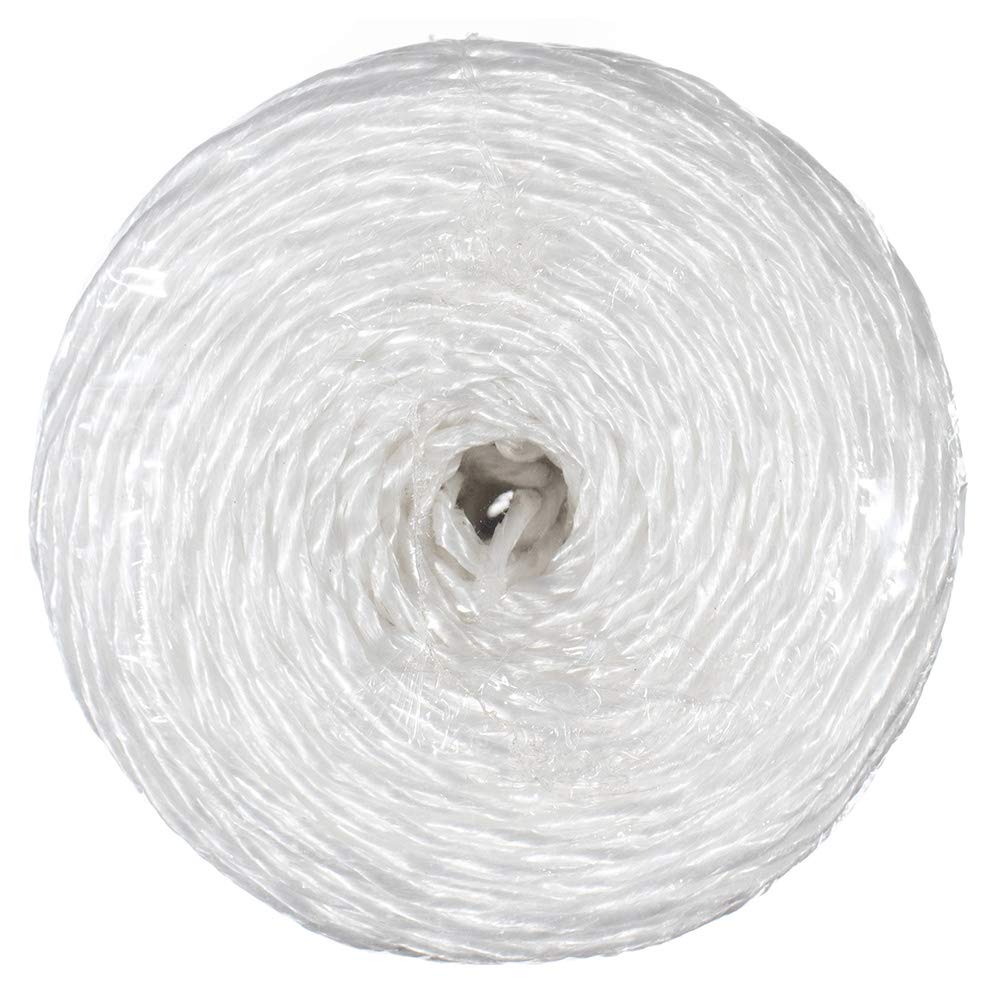 West Coast Paracord Tubo de hilo de polietileno blanco de 1,000 pies - Cuerda de embalaje de polipropileno - Atado y empaquetado