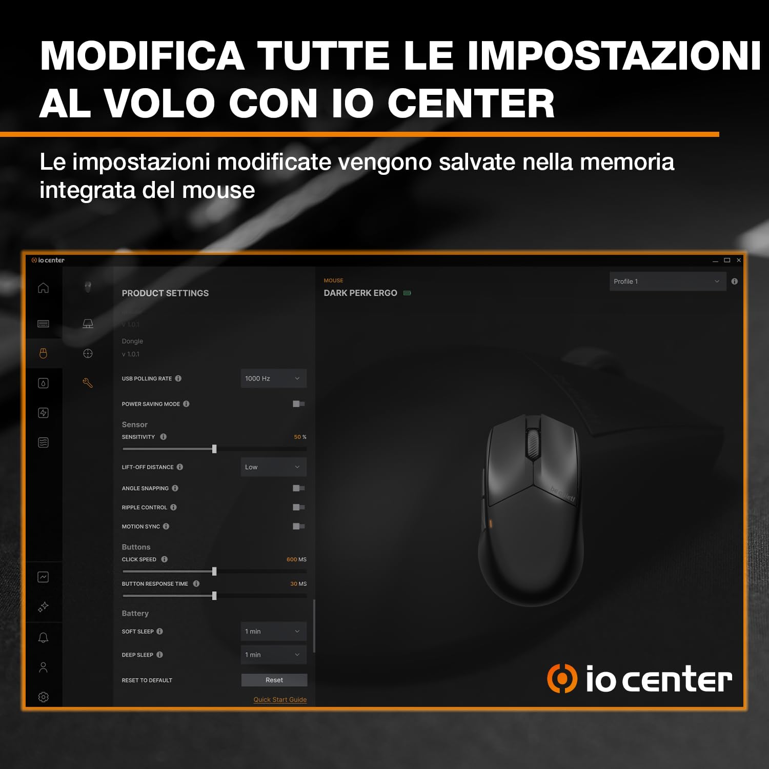 be quiet! Dark Perk Ergo Gaming mouse PC, soli 55 g, 32,000 DPI
