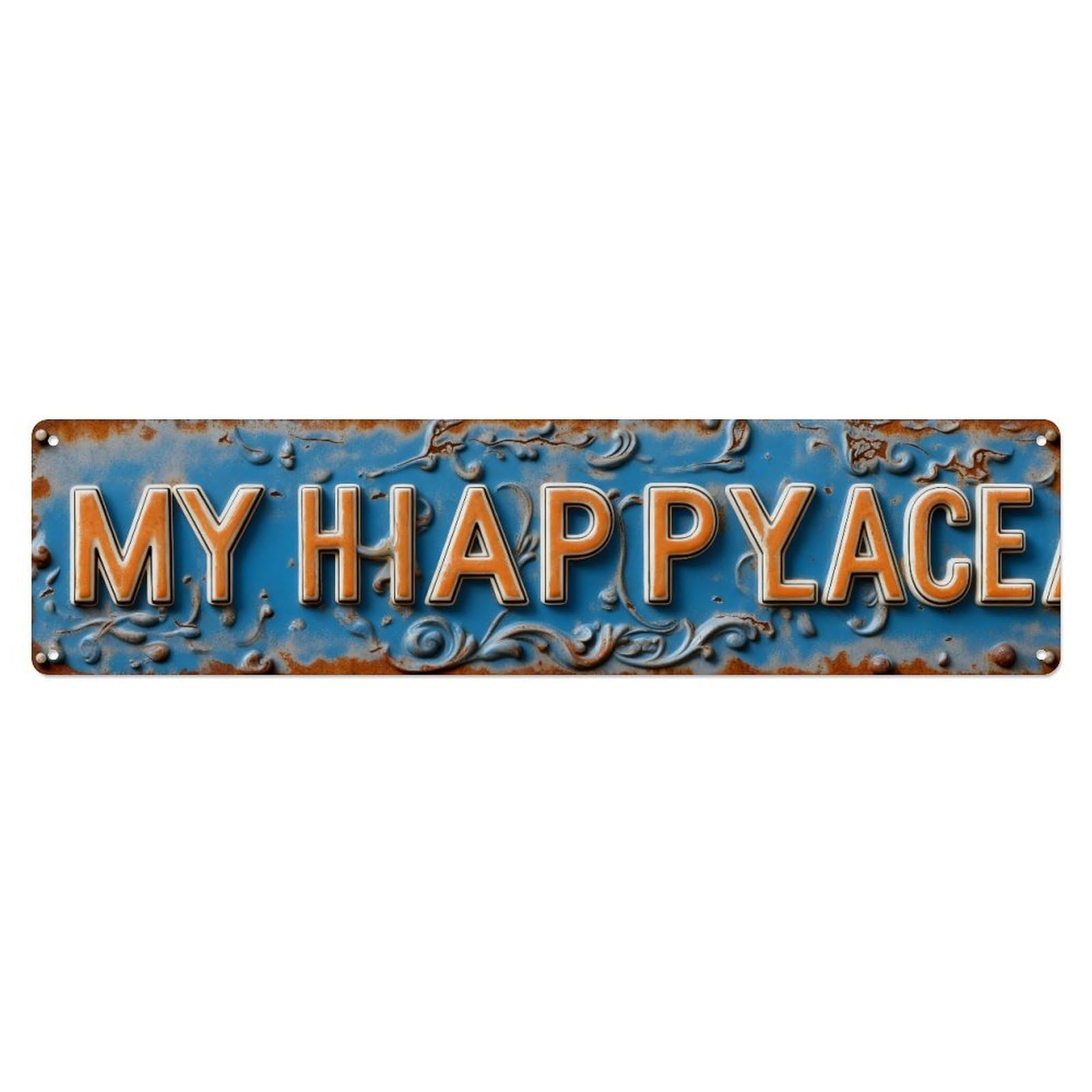 My Happy Place Sign Tin Sign Vintage Metal Sign Home Bar Garden Indoor & Outdoor Wall Decor Retro Metal Poster 4x16 Inch