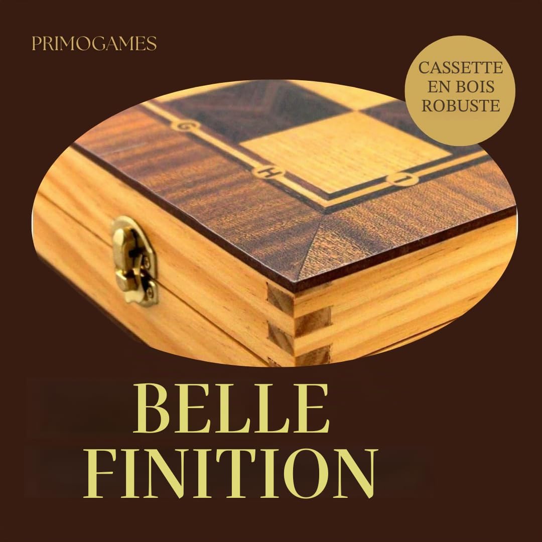 PrimoLiving Set de Backgammon en Bois de Luxe - 50 x 47 cm - échiquier Inclus