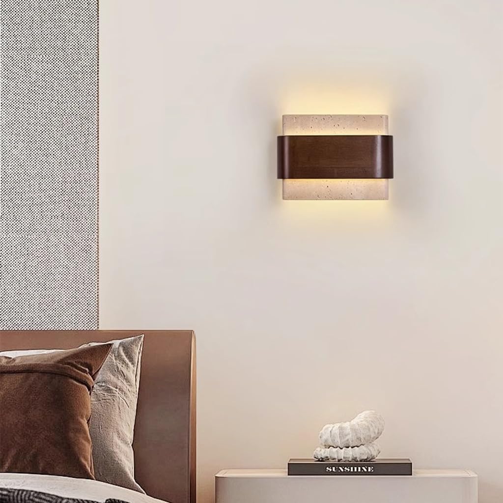 Moderner Stil Stein Wandleuchte LED Auf Und Ab Emittieren Schlafzimmer Nacht Wand Licht Wabi Sabi Stil Wohnzimmer Flur Treppe Kreatives Design Innendekoration Beleuchtungen(2 Lights)