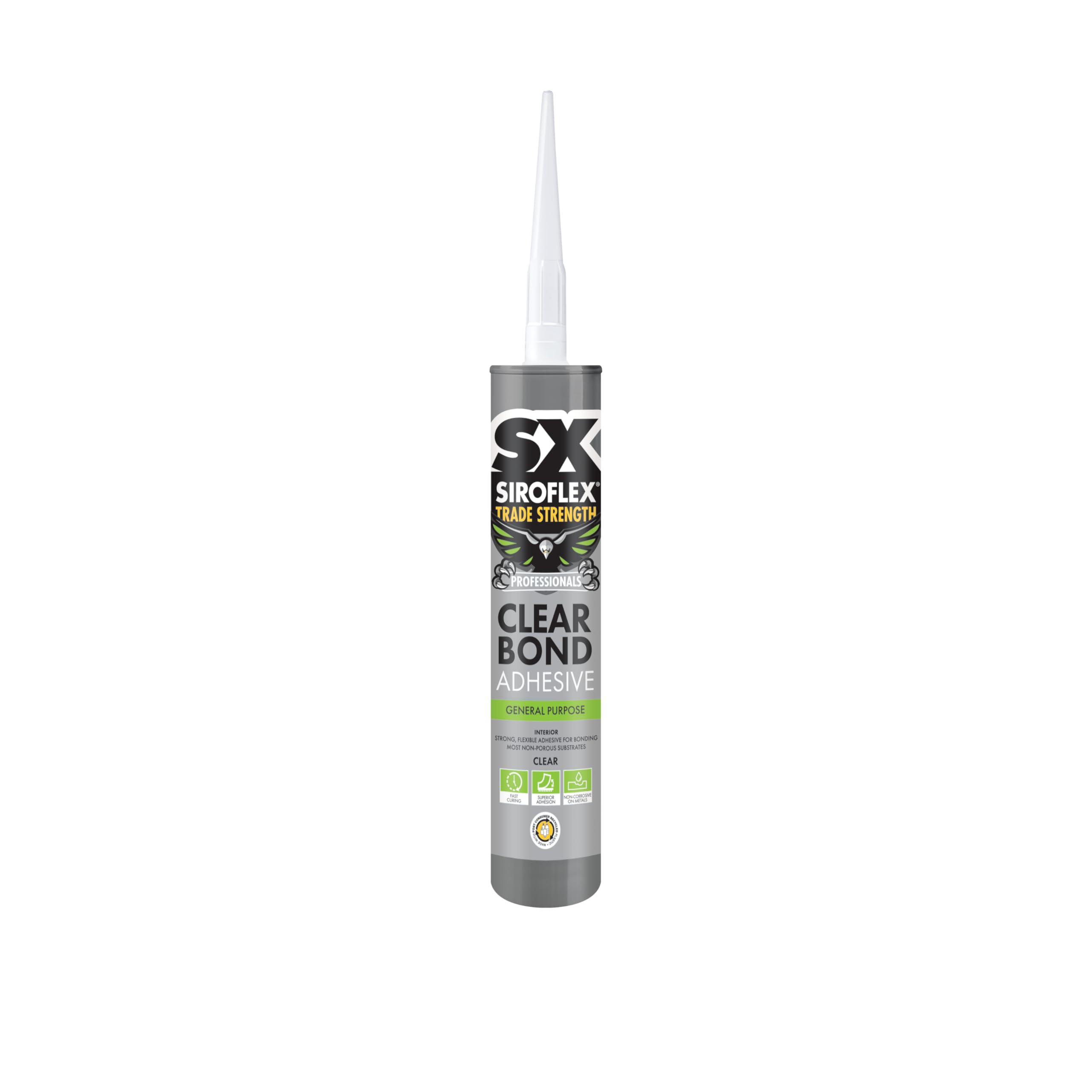SX Siroflex Clearbond Adhesive Clear – Universal Adhesive Using Hybrid Technology for Interior Applications Offering Water Resistance – 290ml