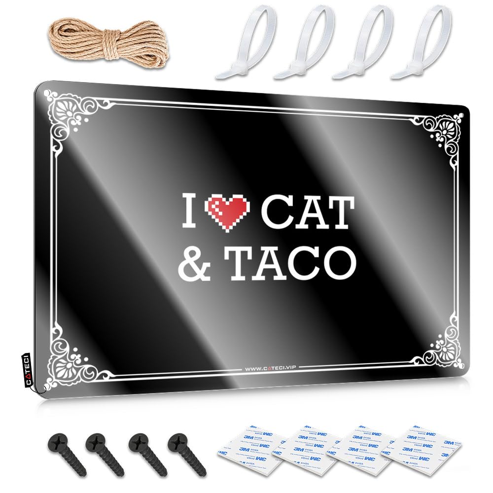 Fzfn Men's Colour Pool Stuff Scoreboard Farmhouse Signs - I Love Cat & Taco Accessory Rustic Wall Hanging(30X40cm)