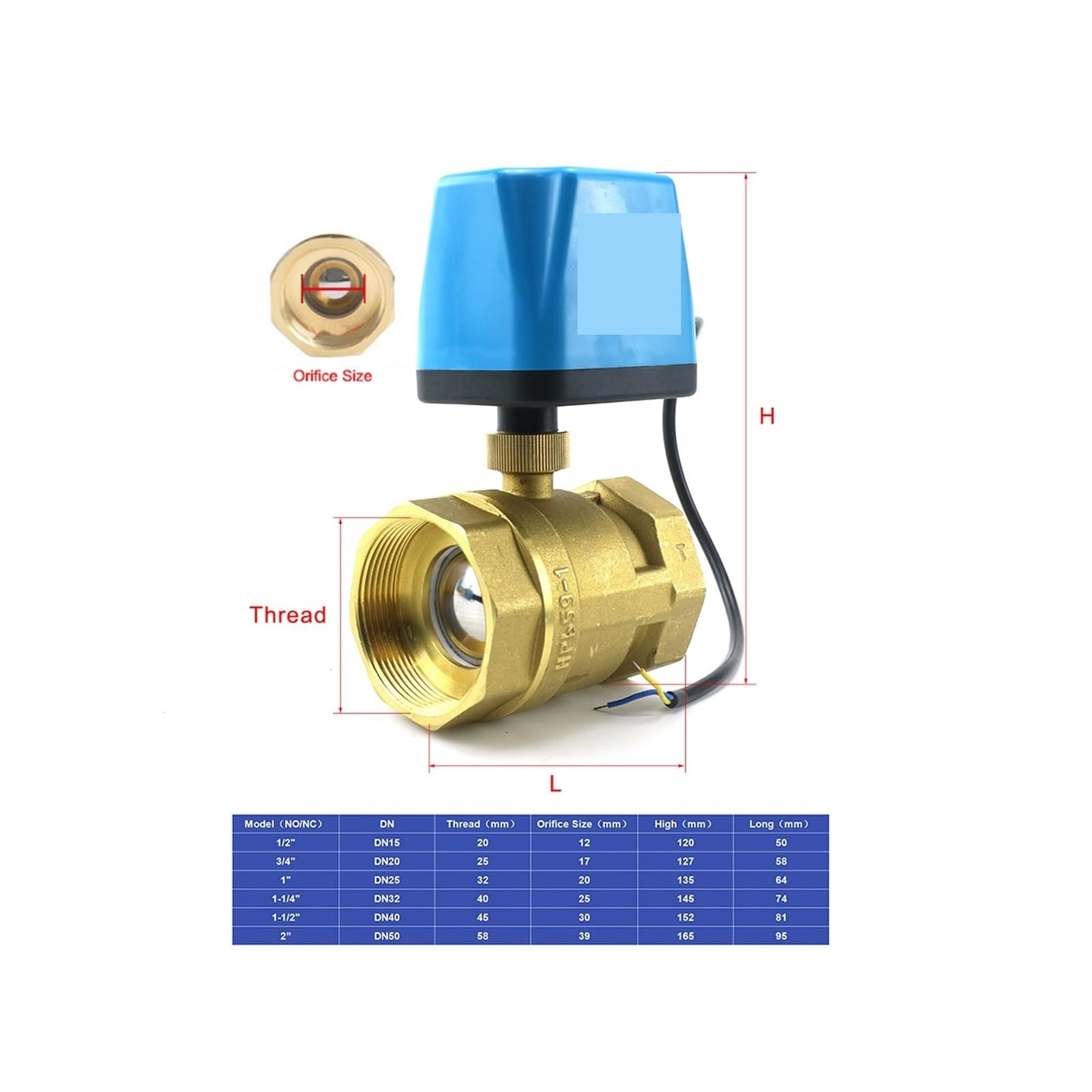 Zawór kulowy, 1/2" 3/4" 1" 2" Normalnie Zamknięty Zawór Kulowy Z Napędem Silnikowym 220 12 V 24 2-przewodowy Mosiężny Elektryczny Elektromagnetyczny DN15 DN20 DN25 DN32(1-1/2",DC12-24V)