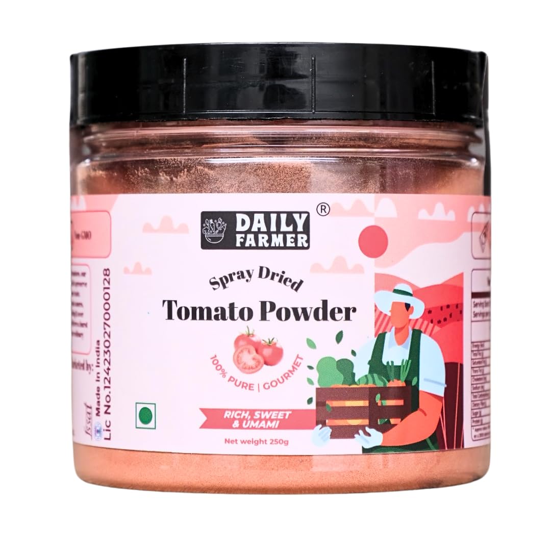 Daily Farmer Spray Dried Tomato Powder | Ready to Use | Robust and Tangy | Seasoning and Cooking | Sun-Ripened | Versatile Use | 250g (Pack of 2) (B0CCV28D5T) Amazon Price History, Amazon Price Tracker